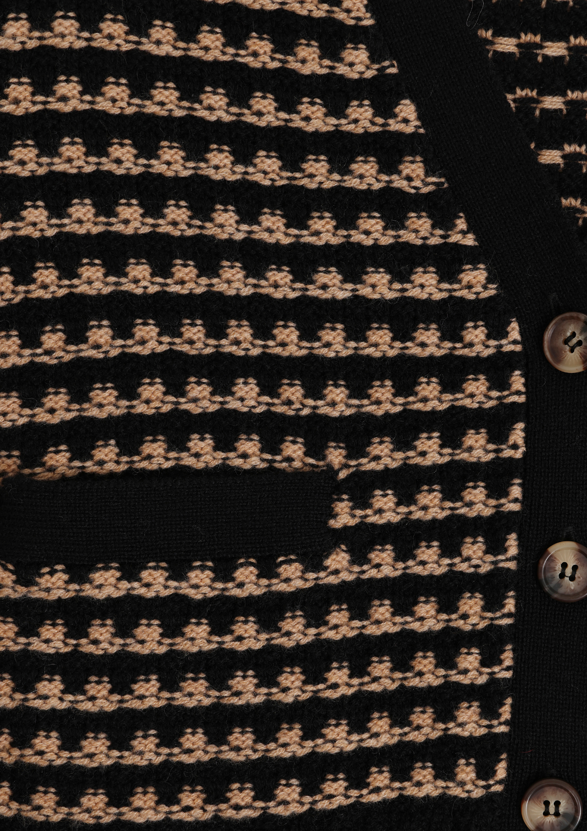 Textured Cashmere Cardigan in Black