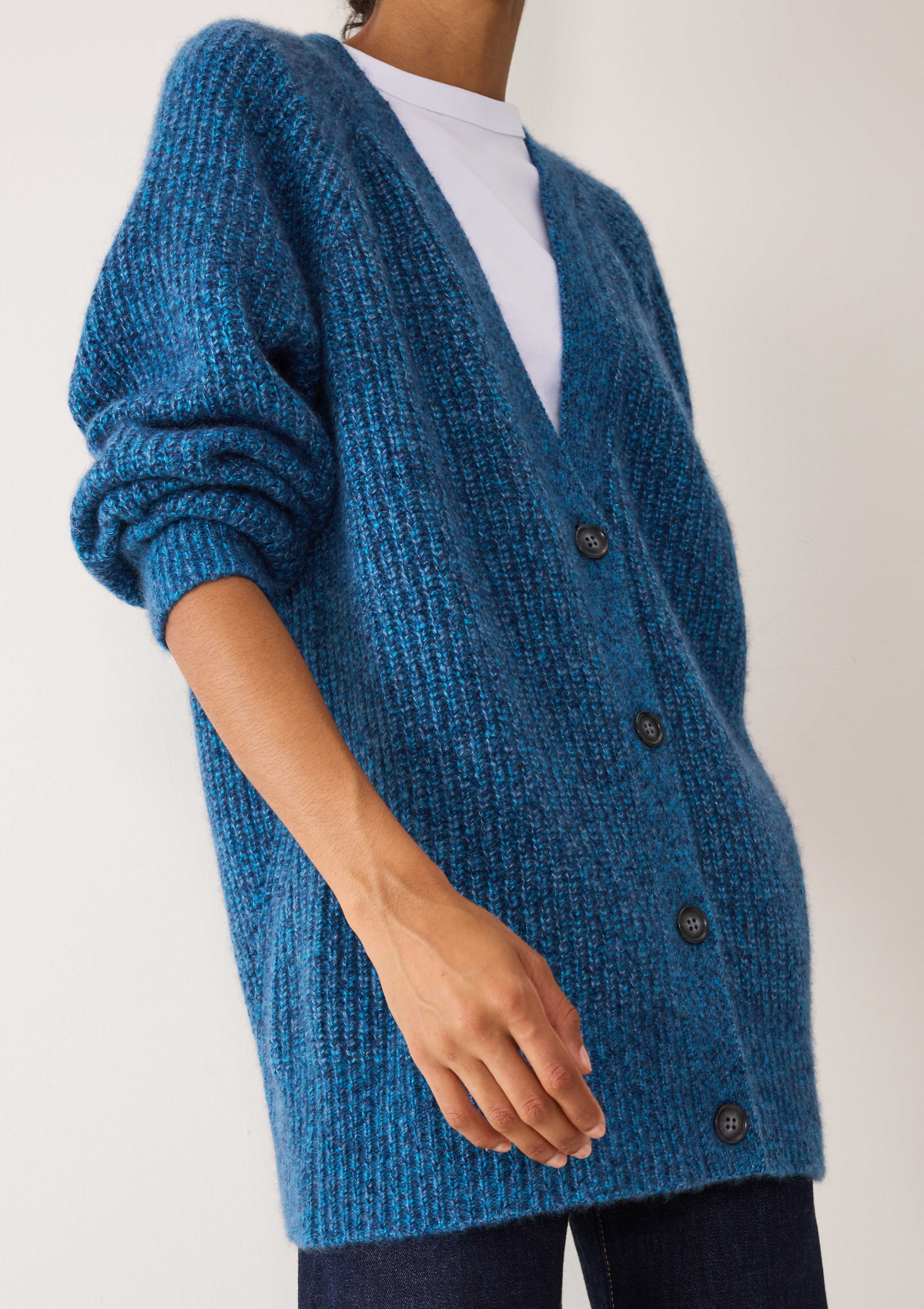 Silk & Cashmere Boyfriend Cardigan in Bonito Blue