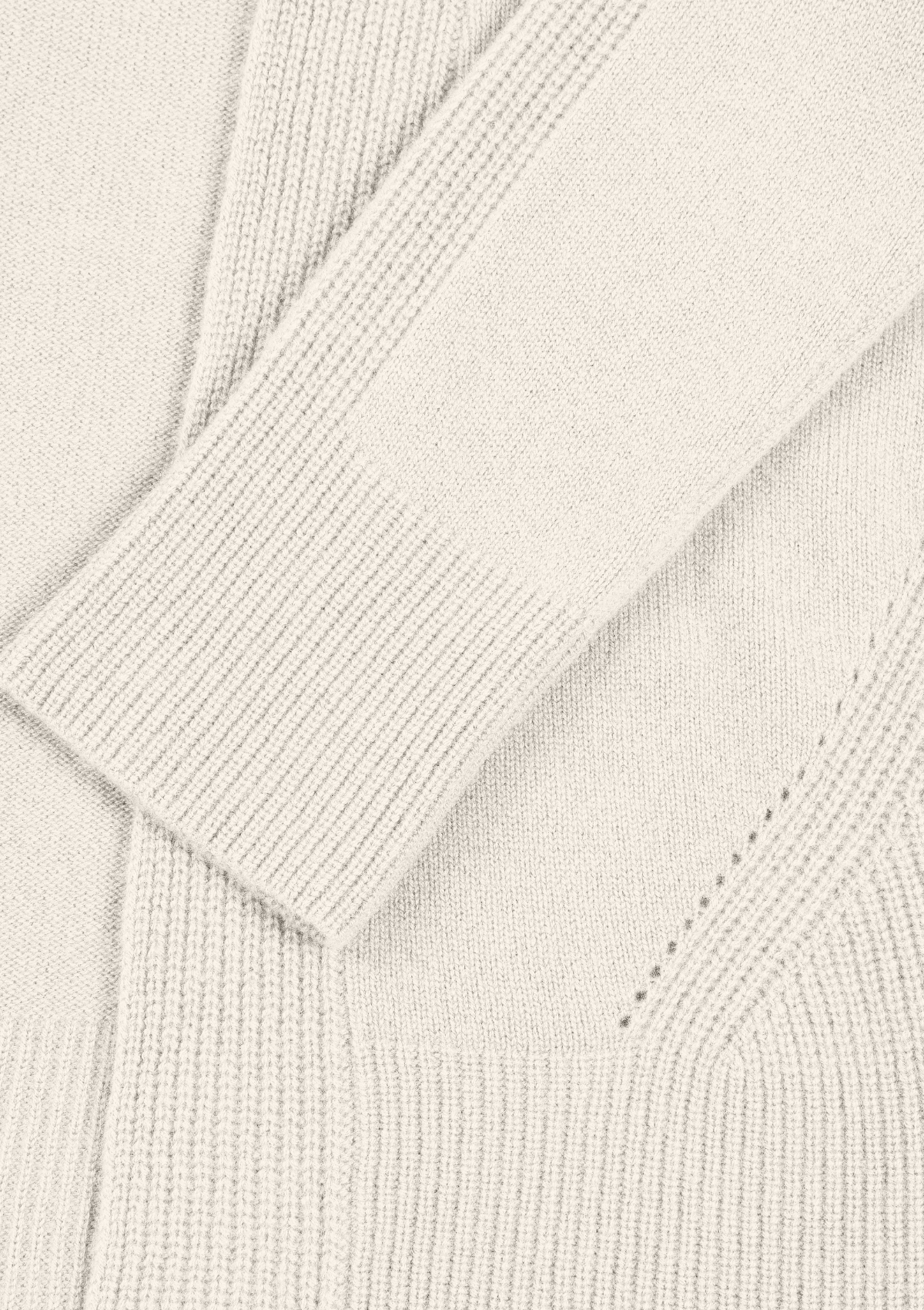 Ribbed Detail Edge to Edge Cardigan in Snow White