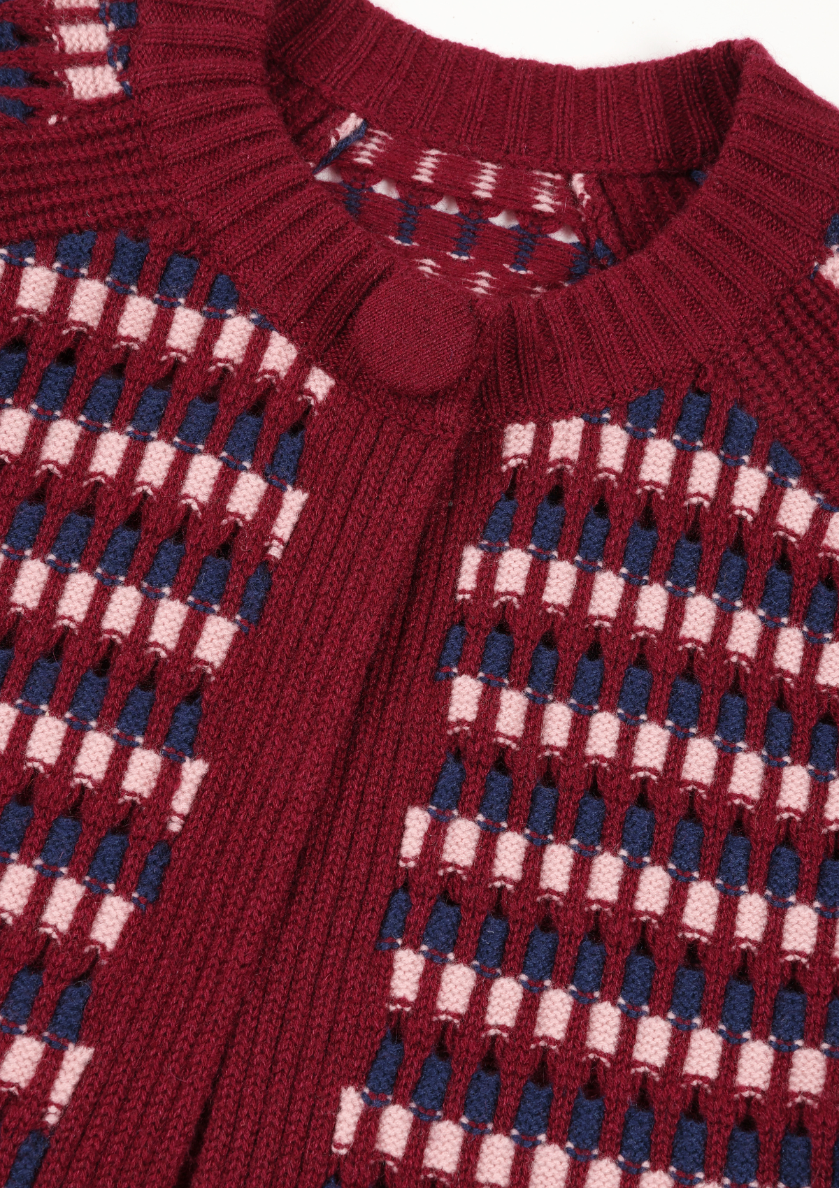 Textured Coat in Clay, Celestial & Barolo Red