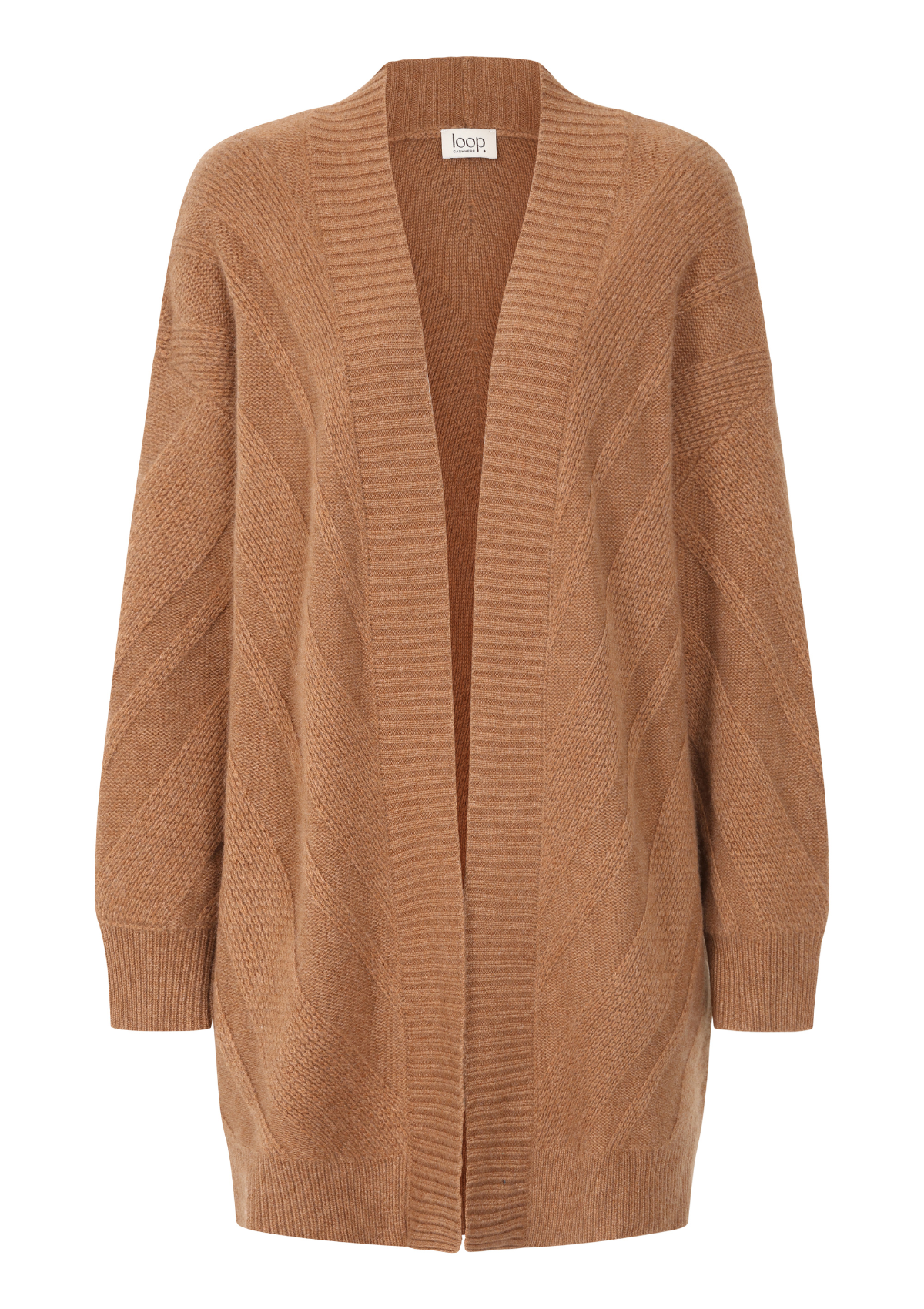 Textured Chevron Cardigan in Harvest Brown