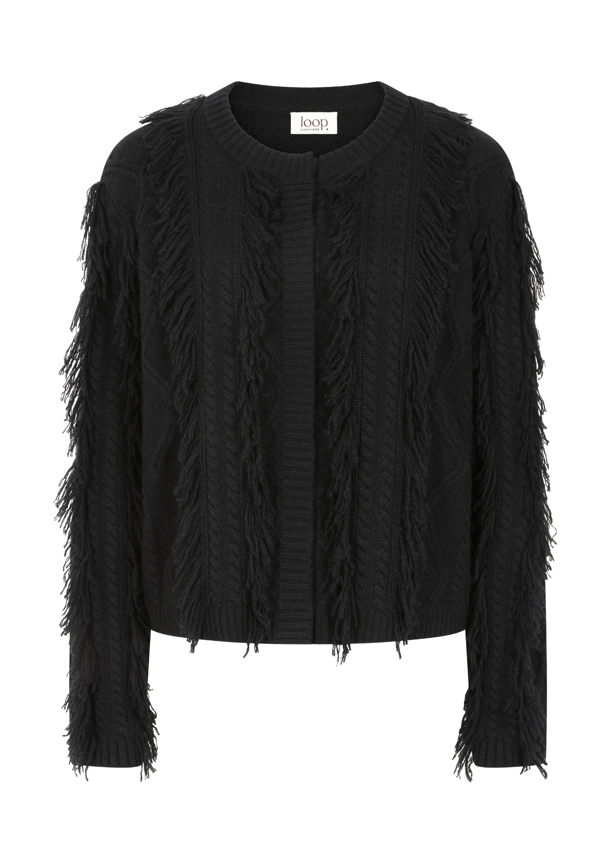 Fringe Cable Jacket in Black
