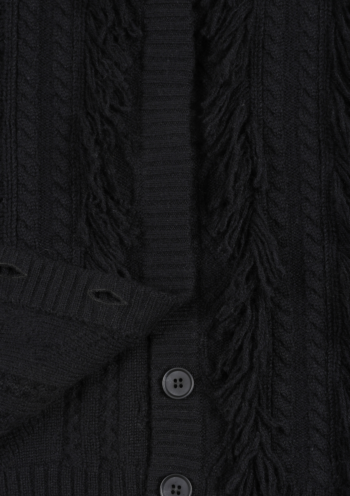 Fringe Cable Jacket in Black