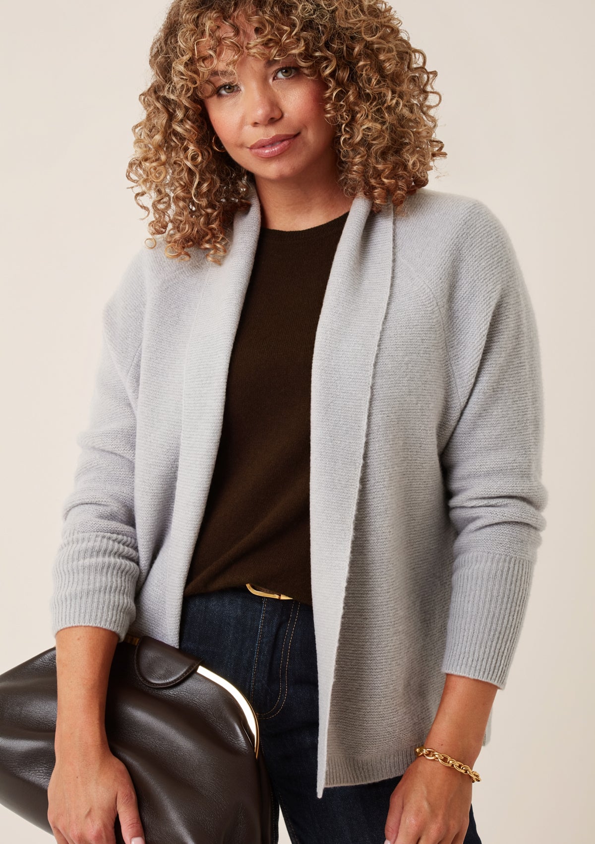 Relaxed Edge to Edge Cardigan in Foggy Grey