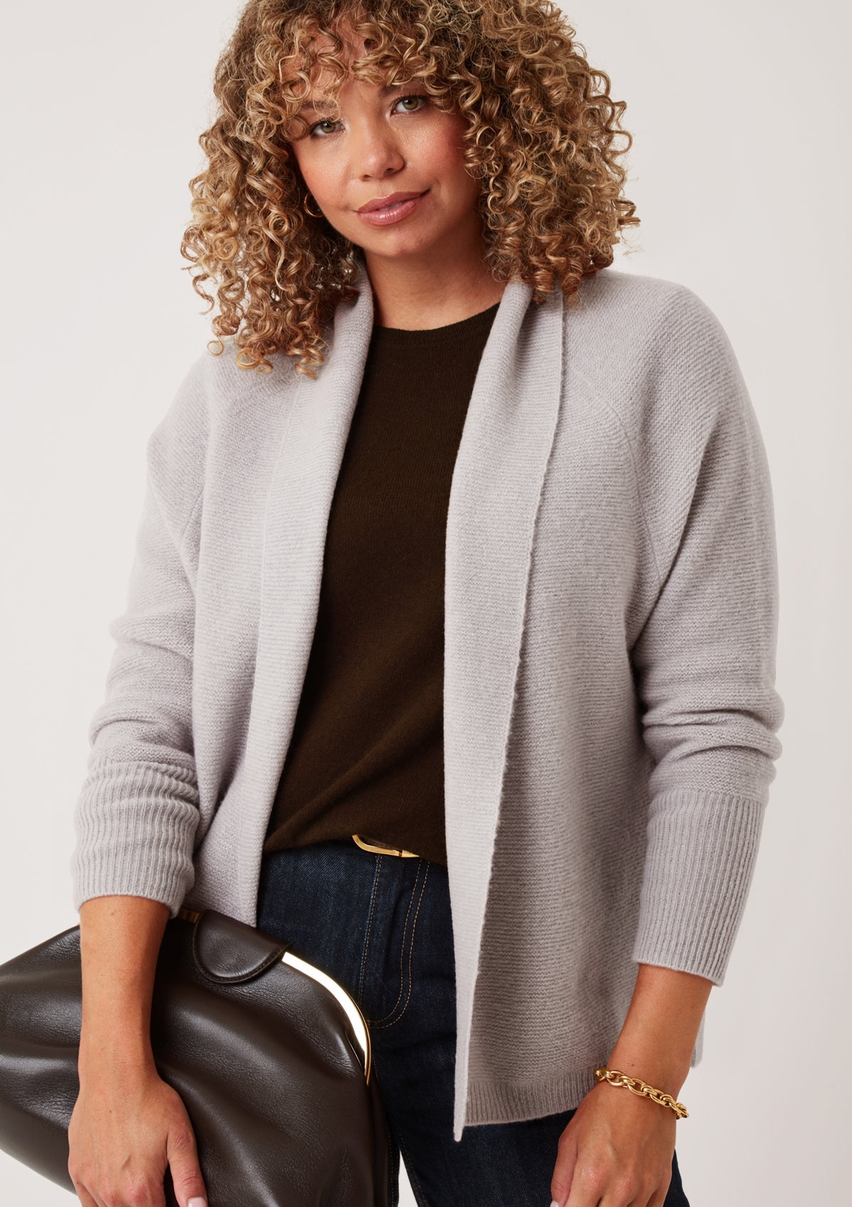 Relaxed Edge to Edge Cardigan in Foggy Grey