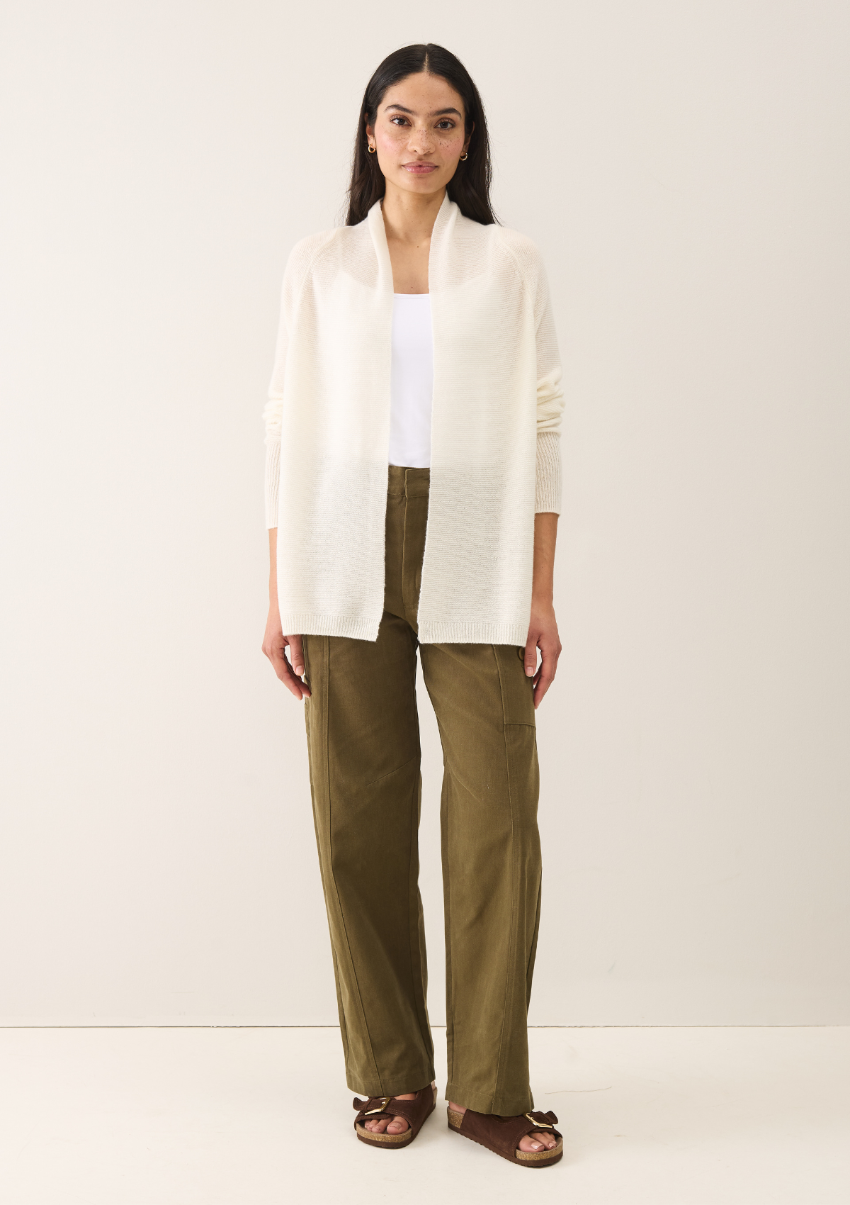 Relaxed Edge to Edge Cardigan in Snow White