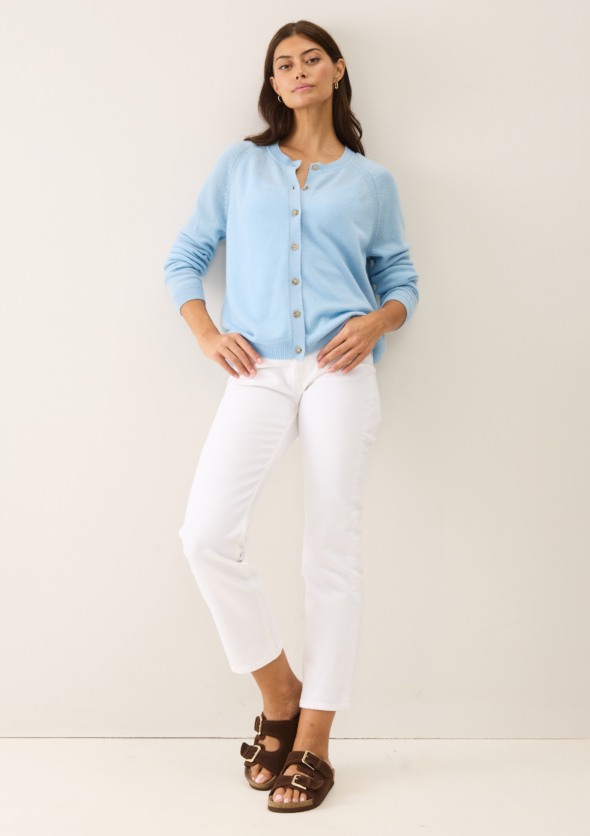 Featherweight Cardigan in Still Blue
