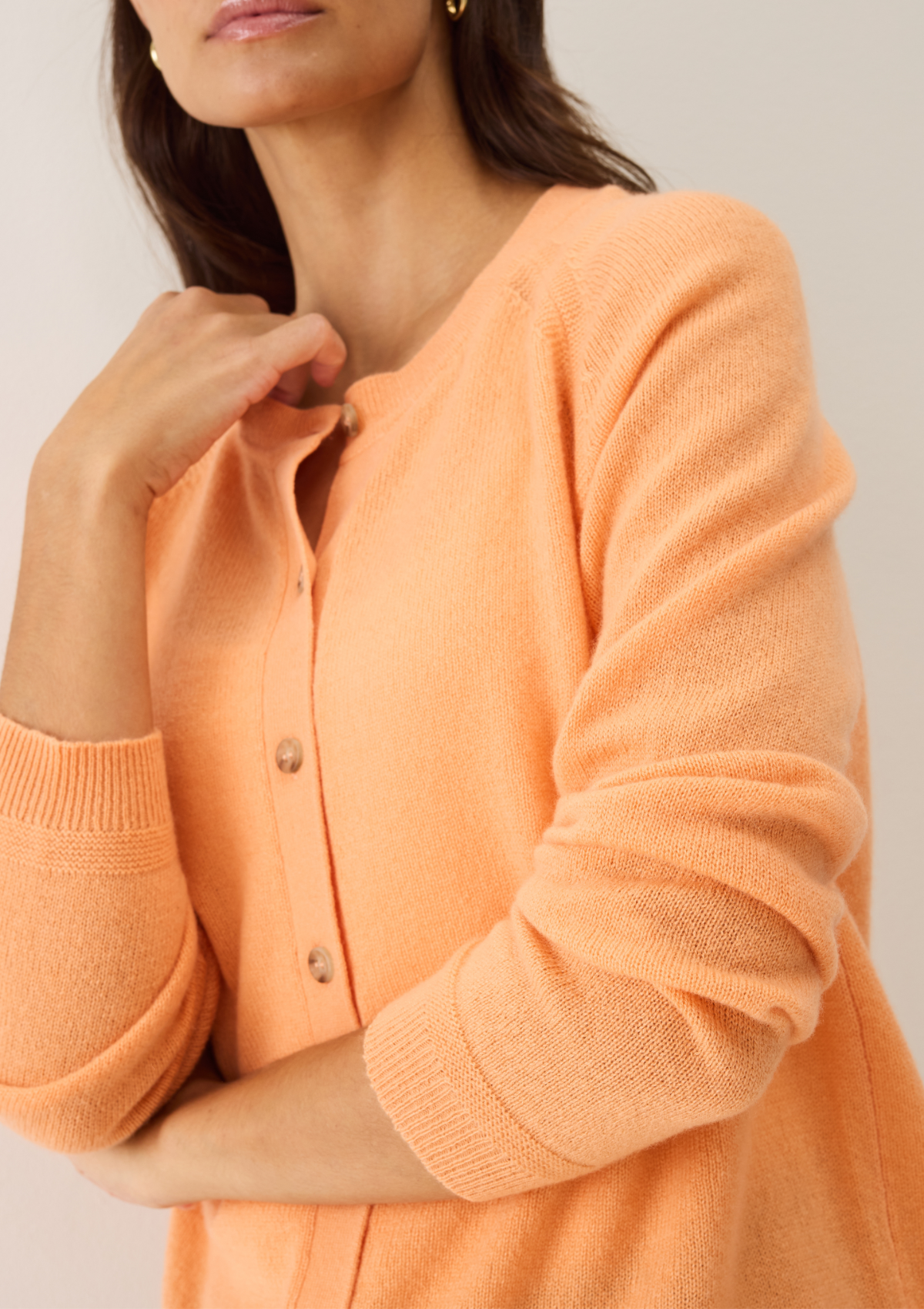 Featherweight Cardigan in Sunset Orange