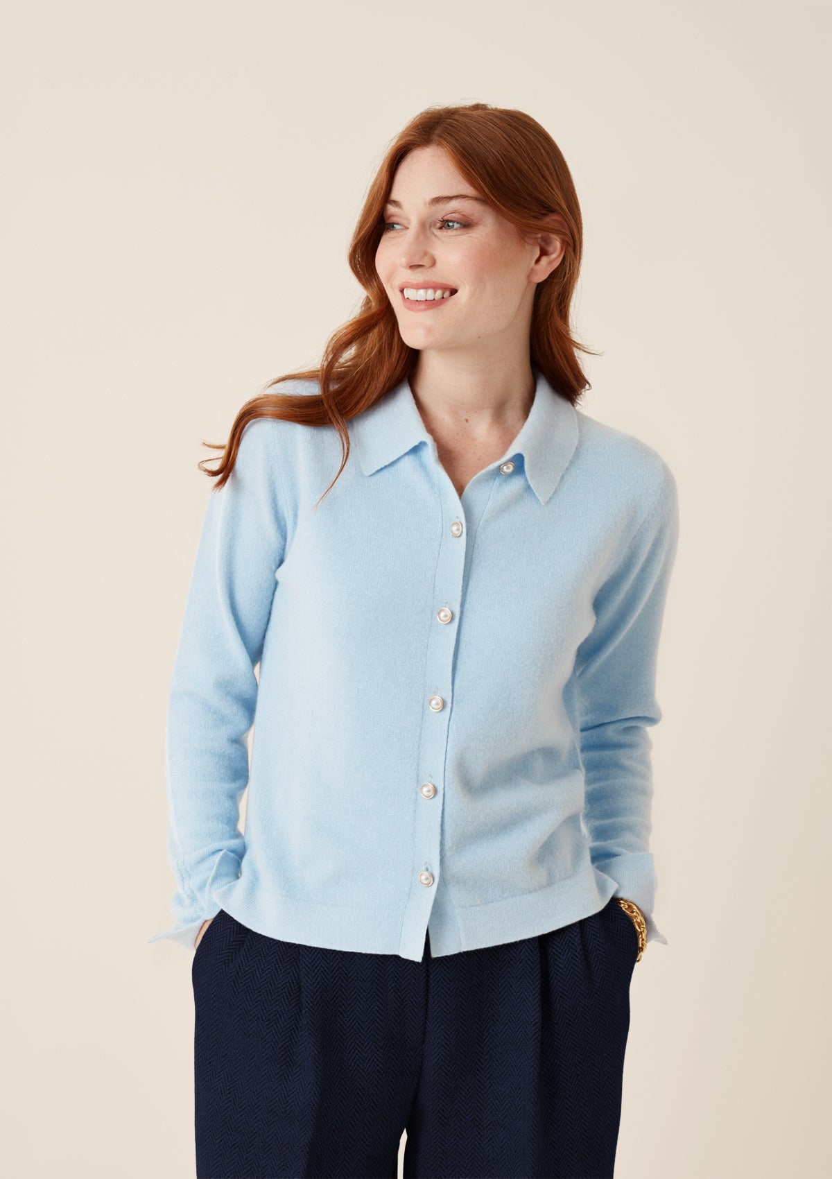 Knitted Shirt in Still Blue