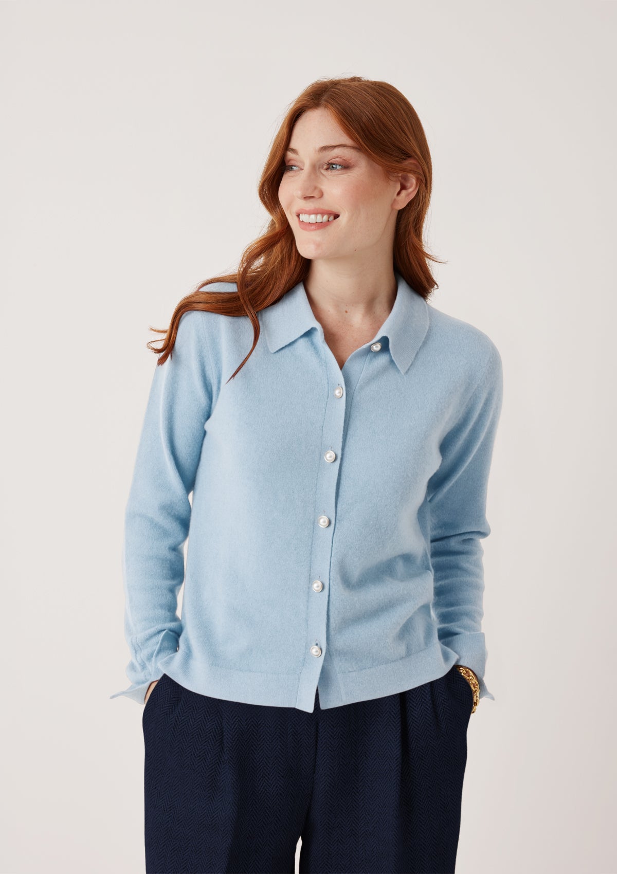 Knitted Shirt in Still Blue