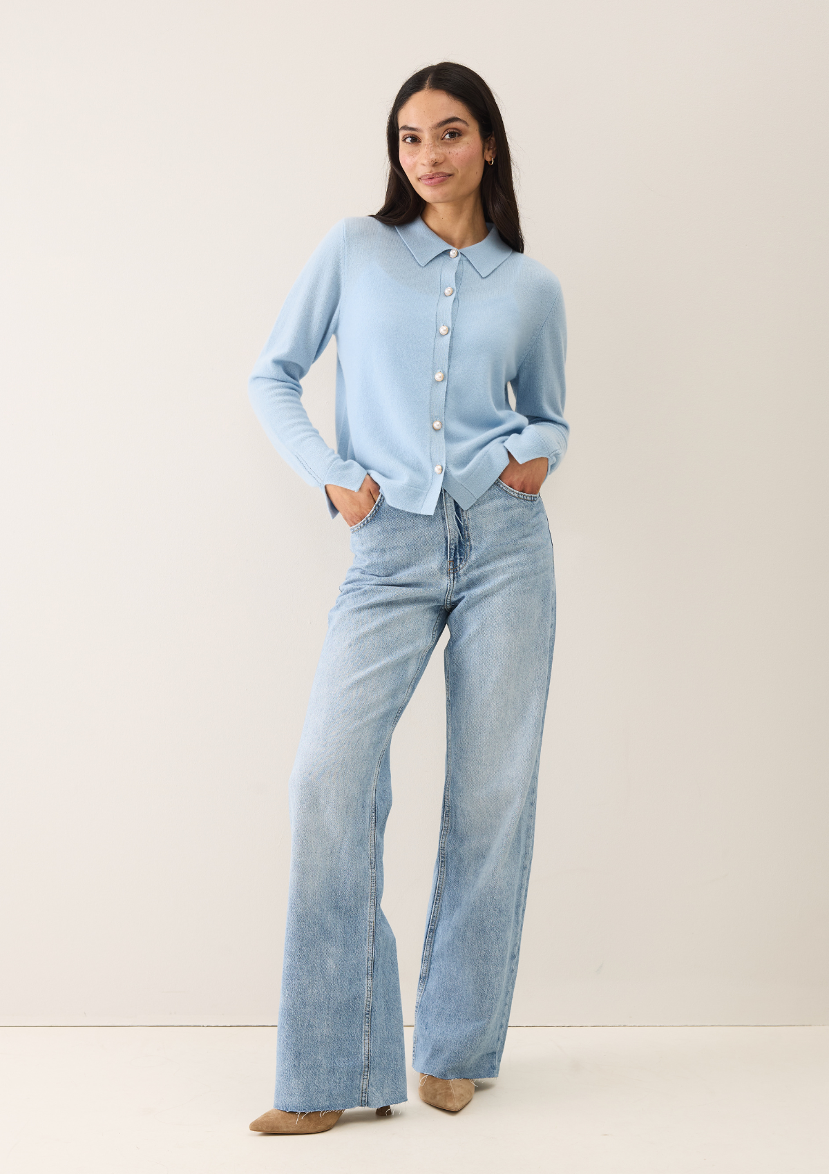 Knitted Shirt in Still Blue