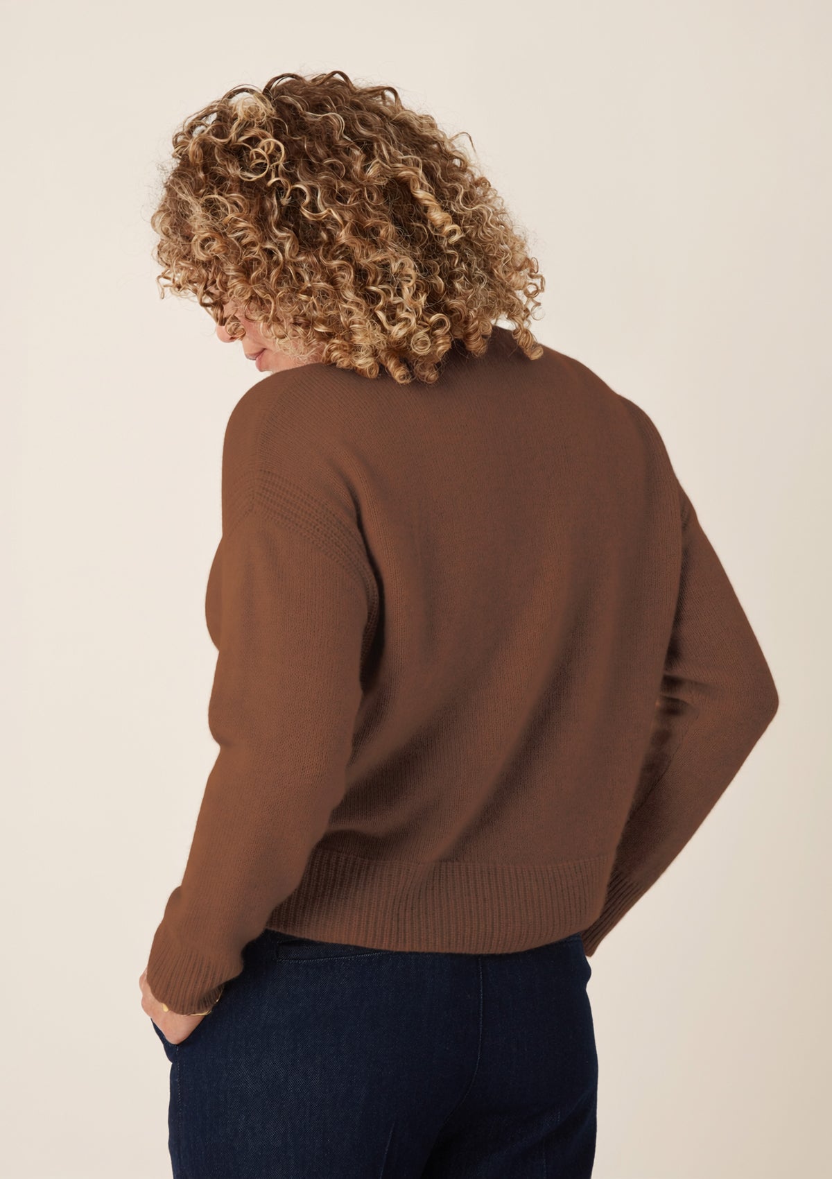 Shell Edge Cardigan in Palm Brown