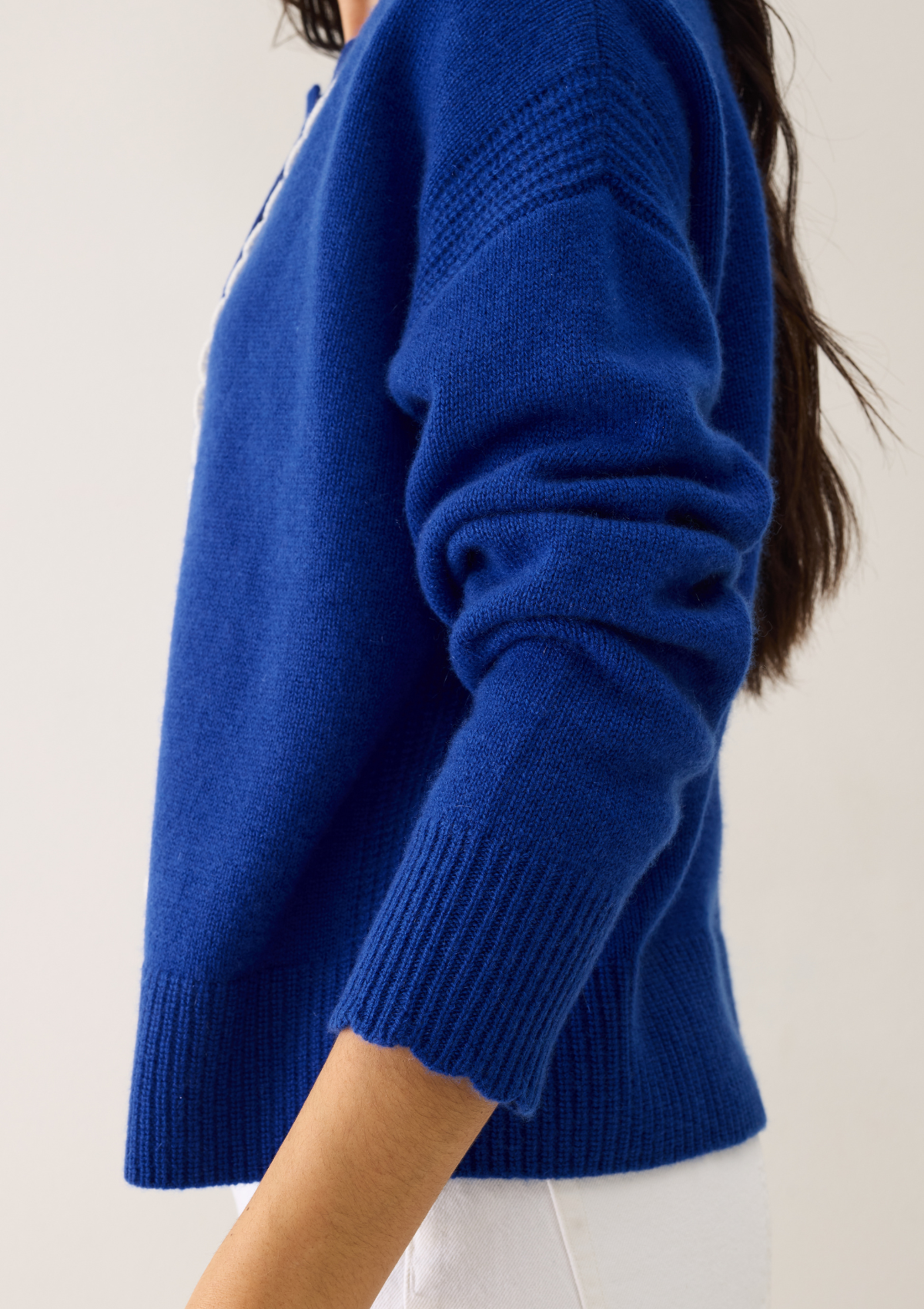 Shell Edge Cardigan in Lapis Blue