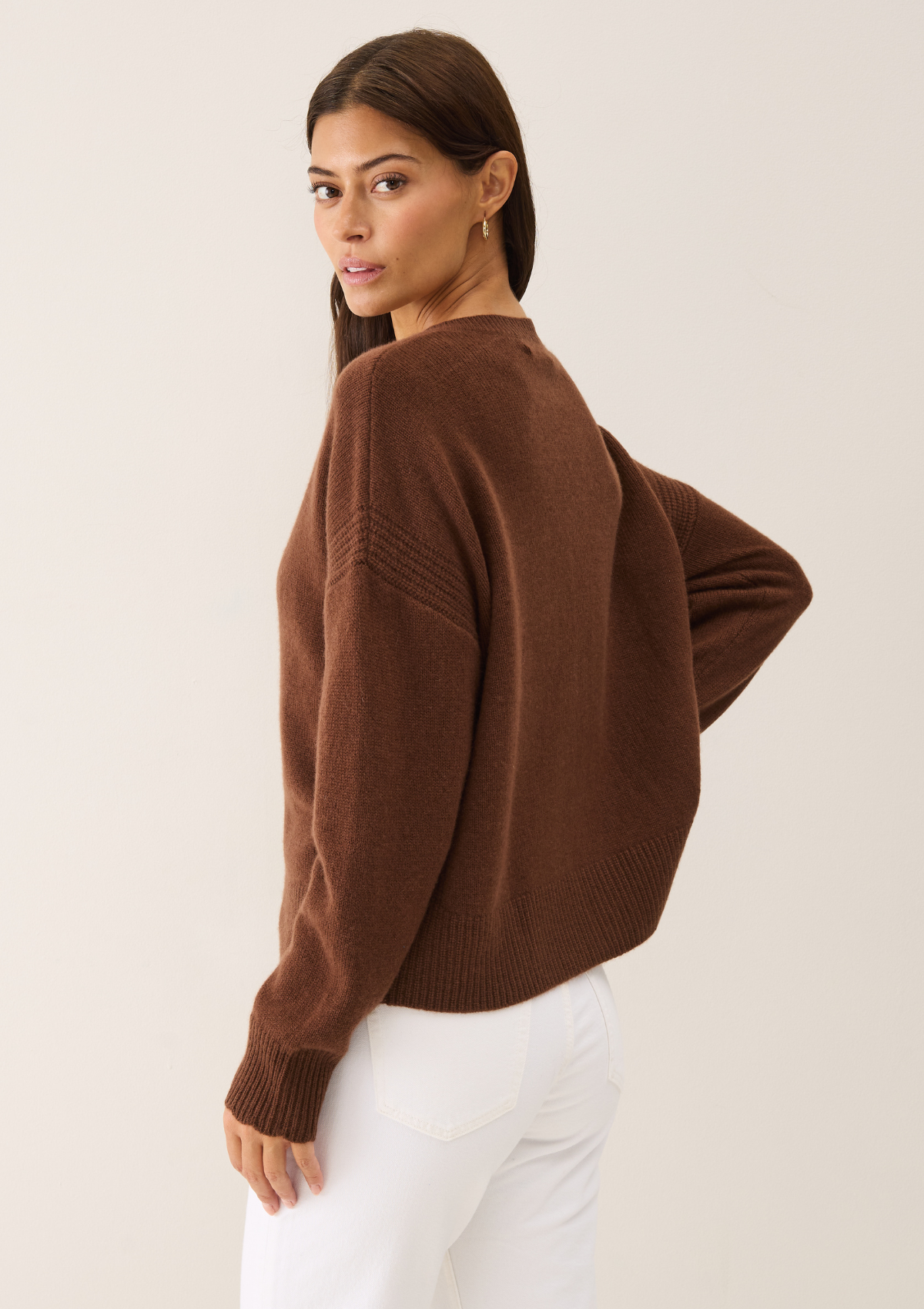 Shell Edge Cardigan in Palm Brown