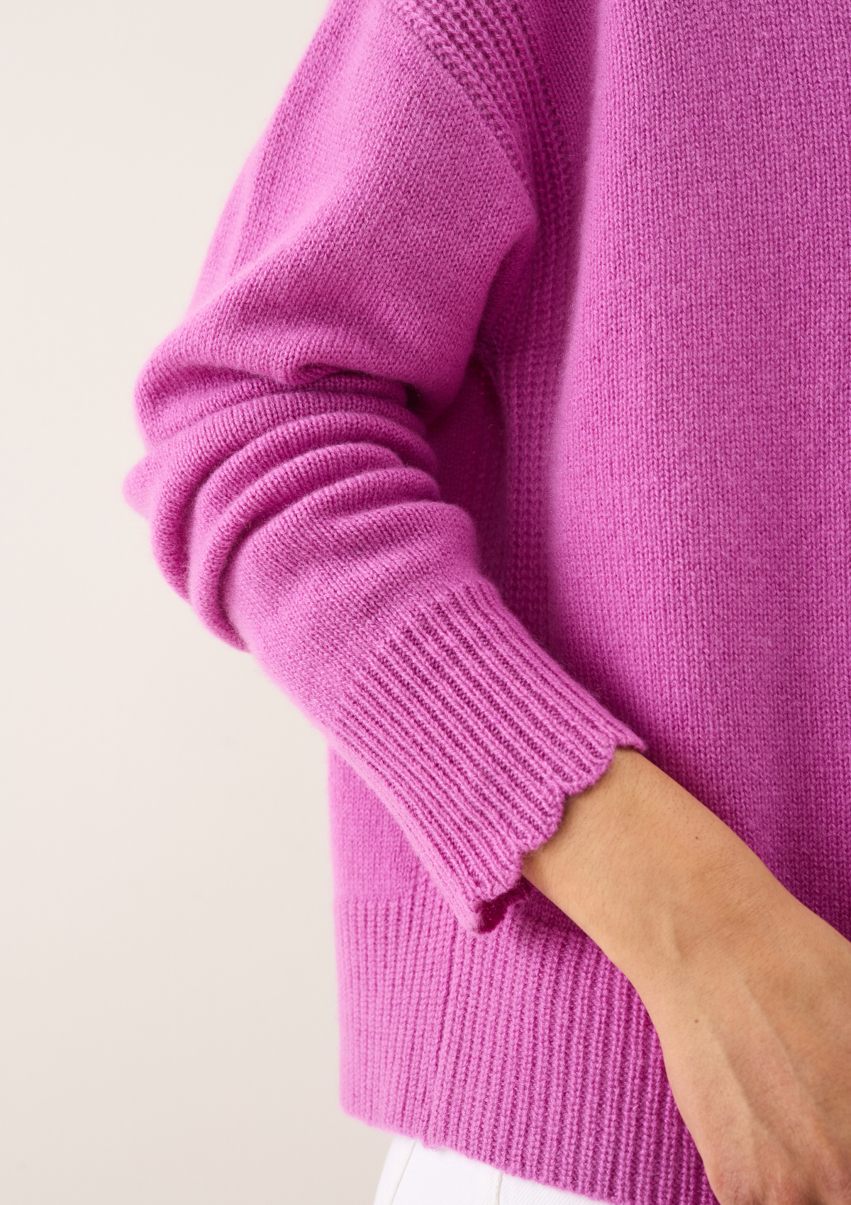 Shell Edge Cardigan in Tyrian Pink