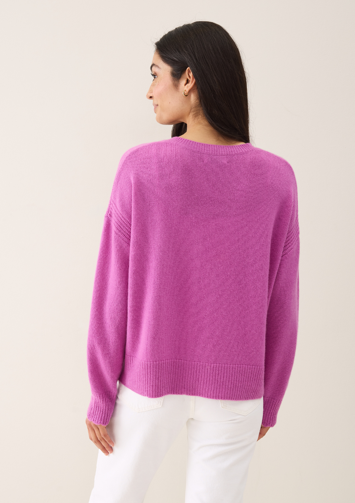 Shell Edge Cardigan in Tyrian Pink