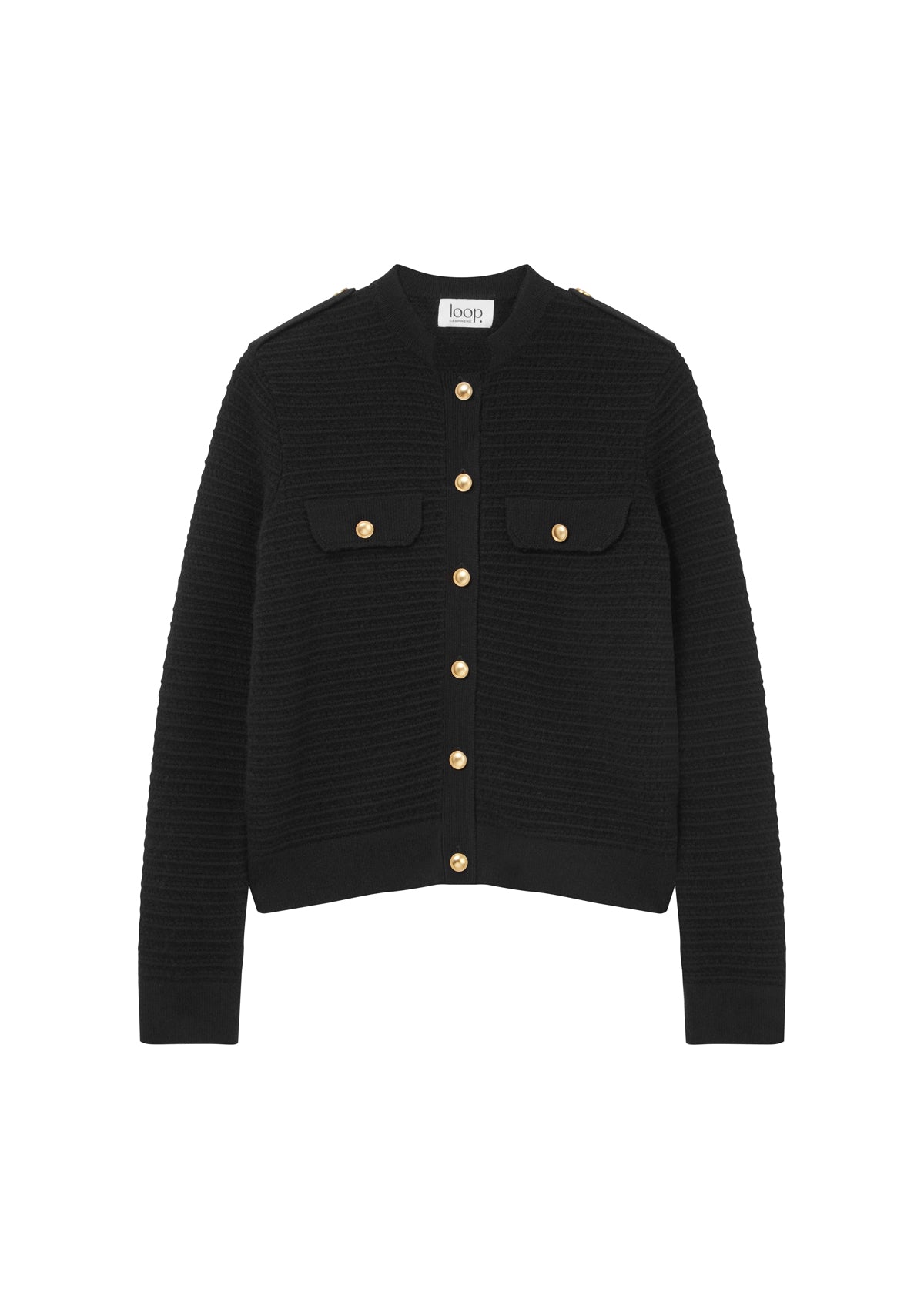 Cashmere Military Jacket in Black