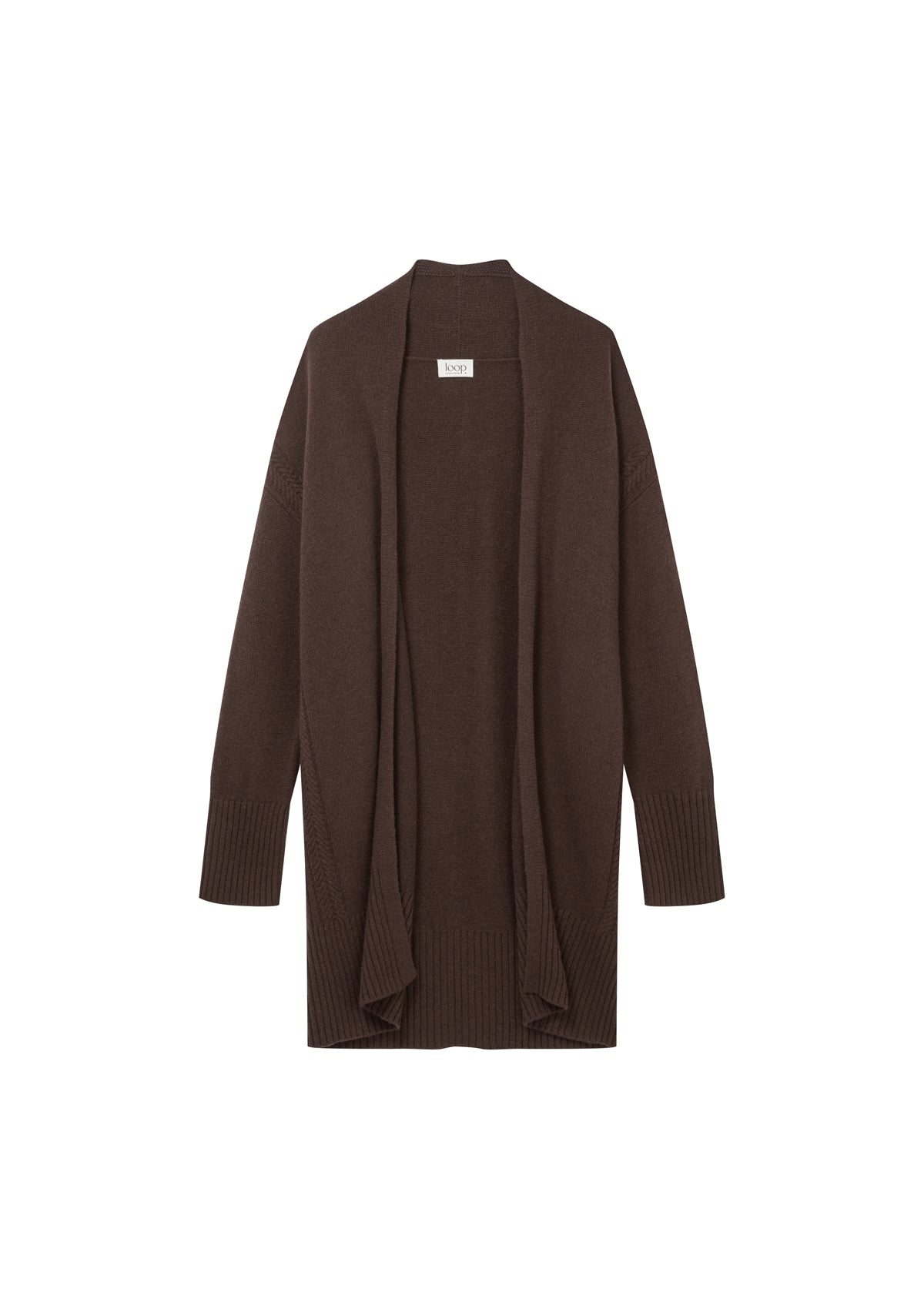 The Luxe Longline Coatigan in Americano Brown