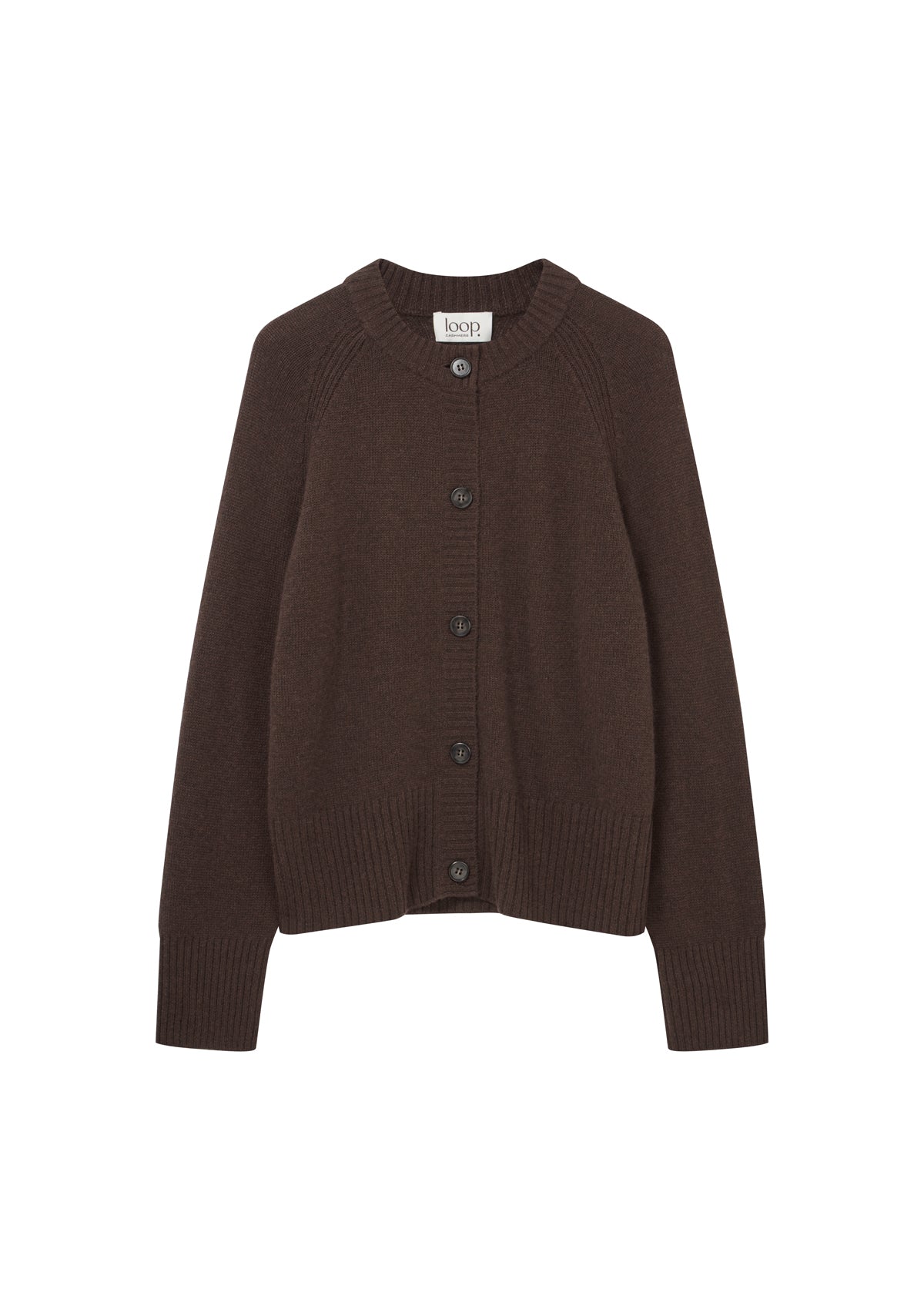 The Luxe Crew Cardigan in Americano Brown