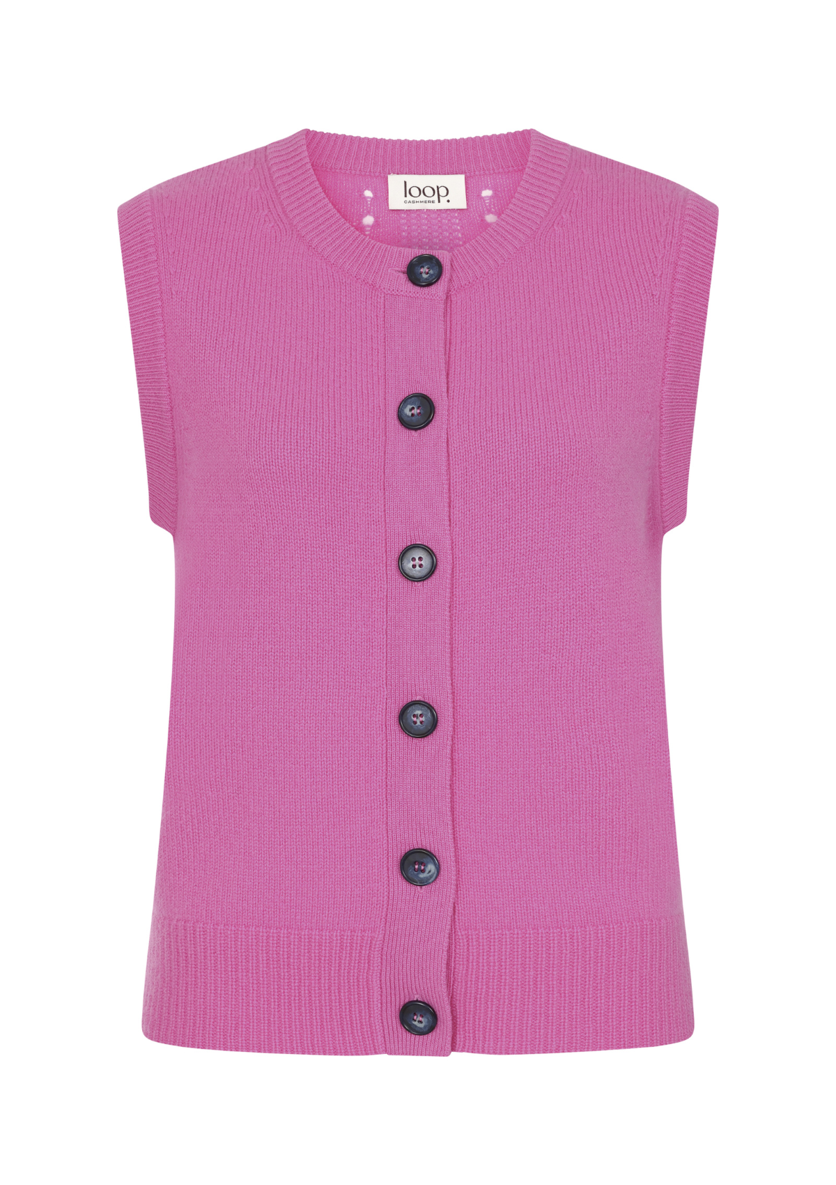 Contrast Button Waistcoat in Tyrian Pink