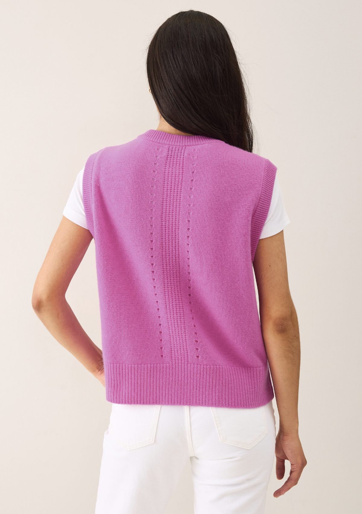 Contrast Button Waistcoat in Tyrian Pink