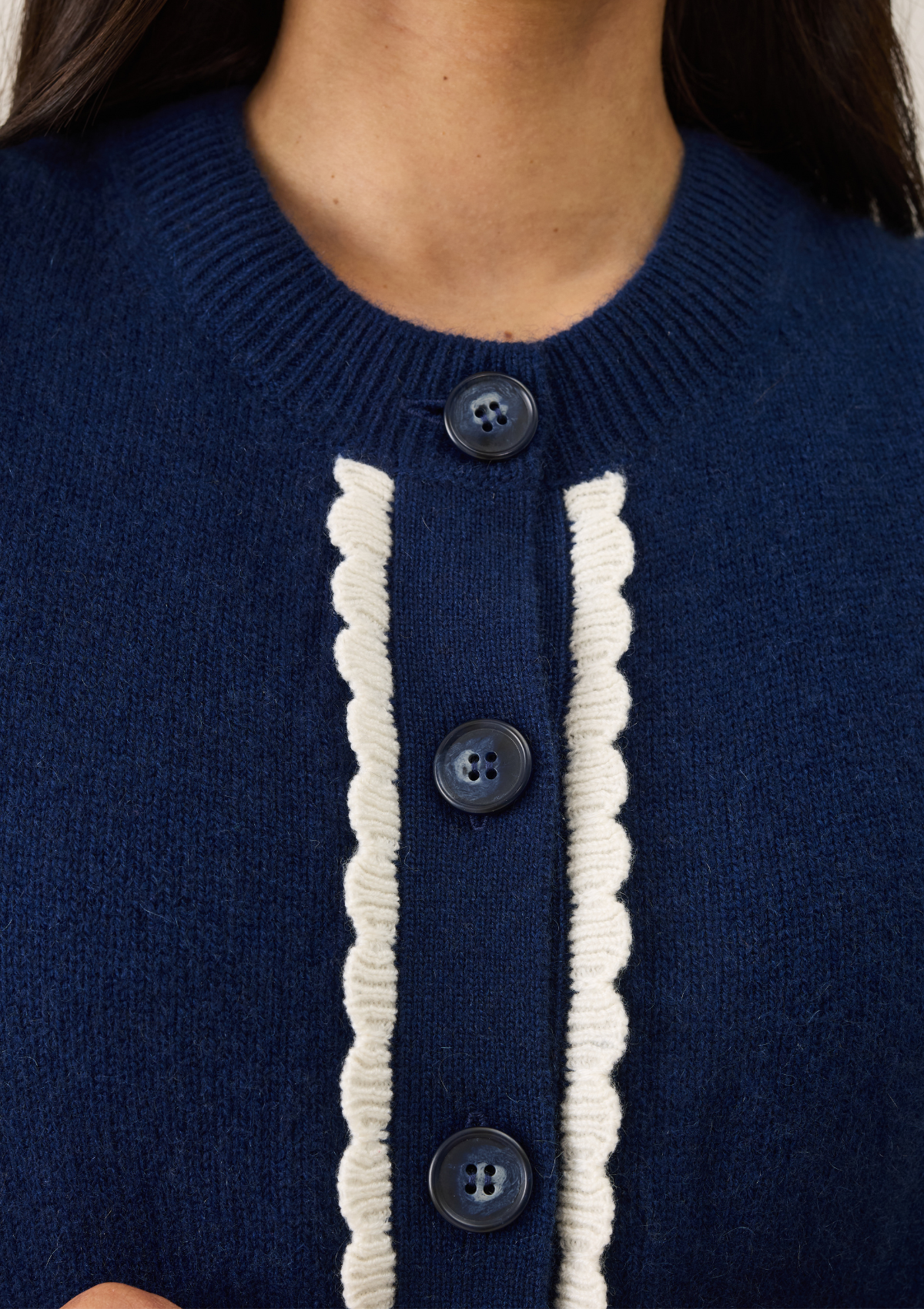 Shell Front Waistcoat in Midnight Blue