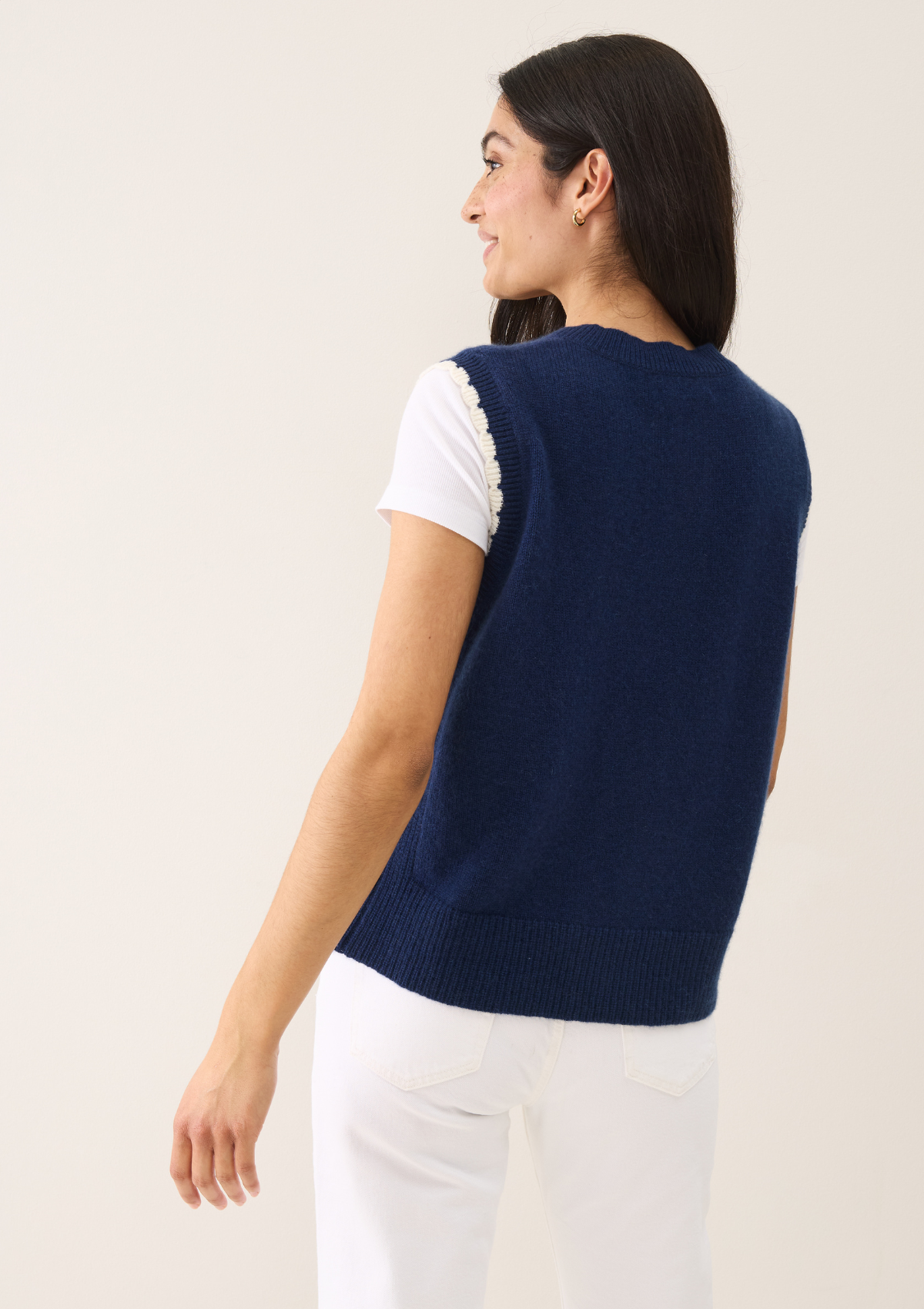 Shell Front Waistcoat in Midnight Blue
