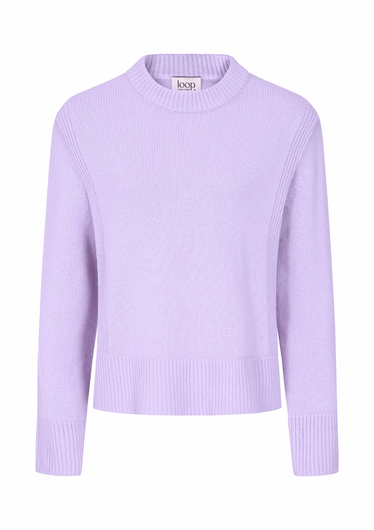 Cropped Cashmere Sweatshirt in Lilac Bonbon
