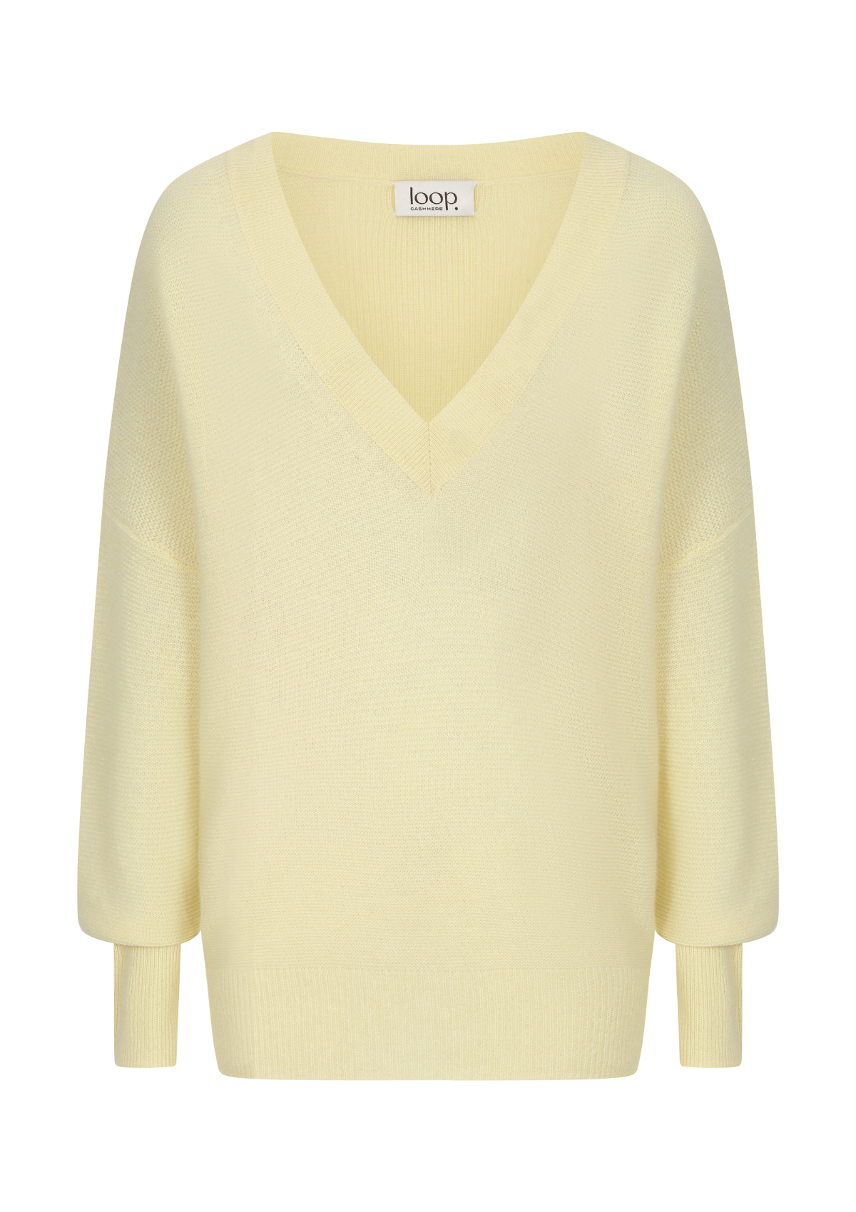 Relaxed Lofty V-Neck Sweater in Lemonade Yellow