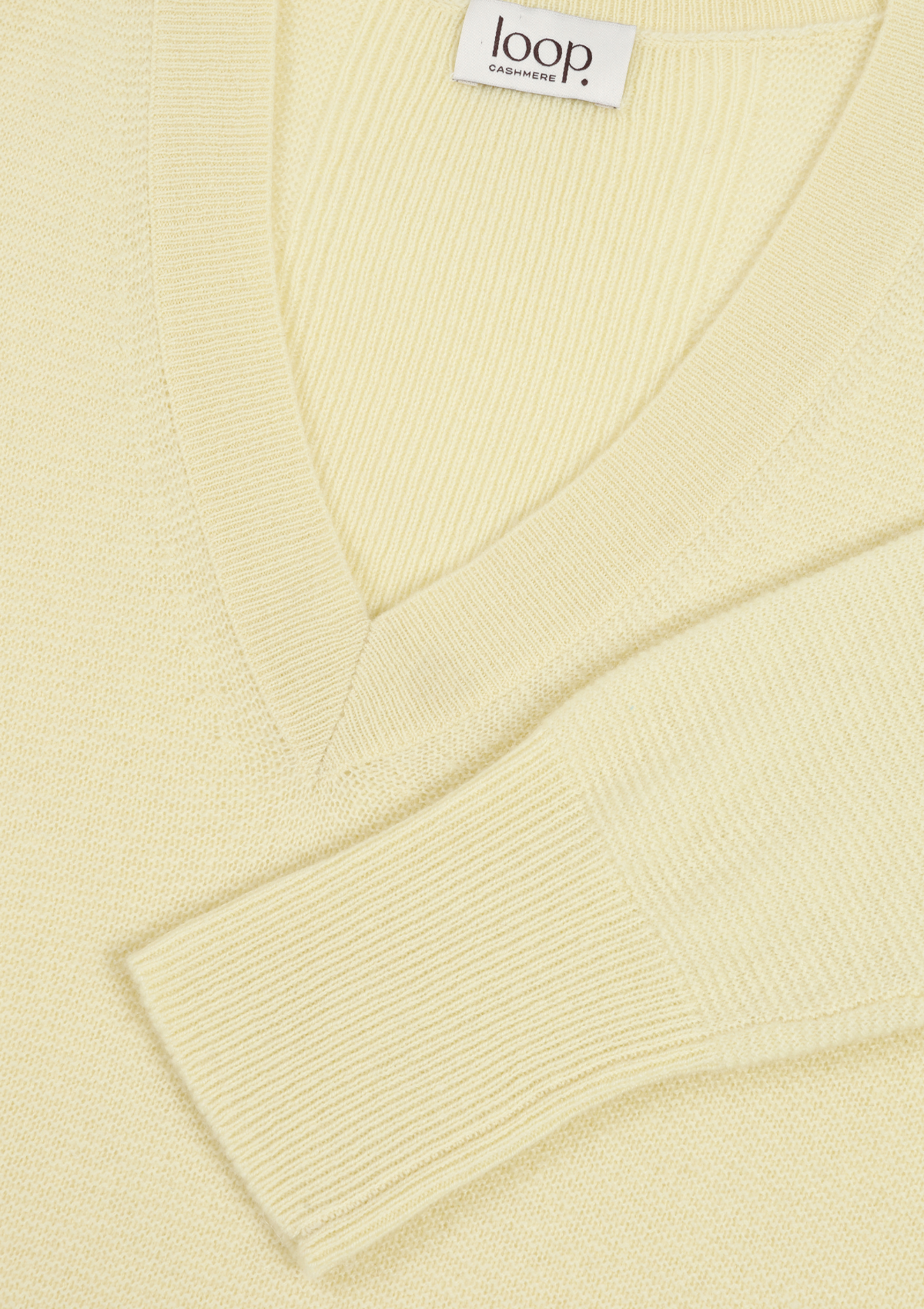 Relaxed Lofty V-Neck Sweater in Lemonade Yellow