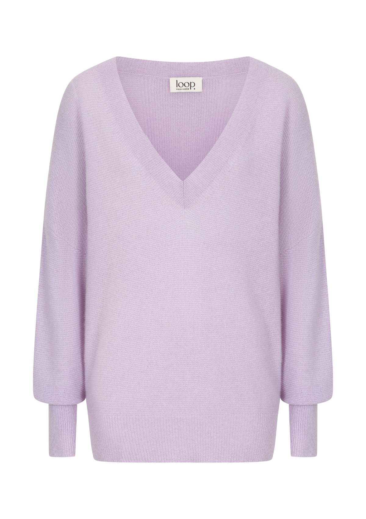 Relaxed Lofty V-Neck Sweater in Siberian Lilac