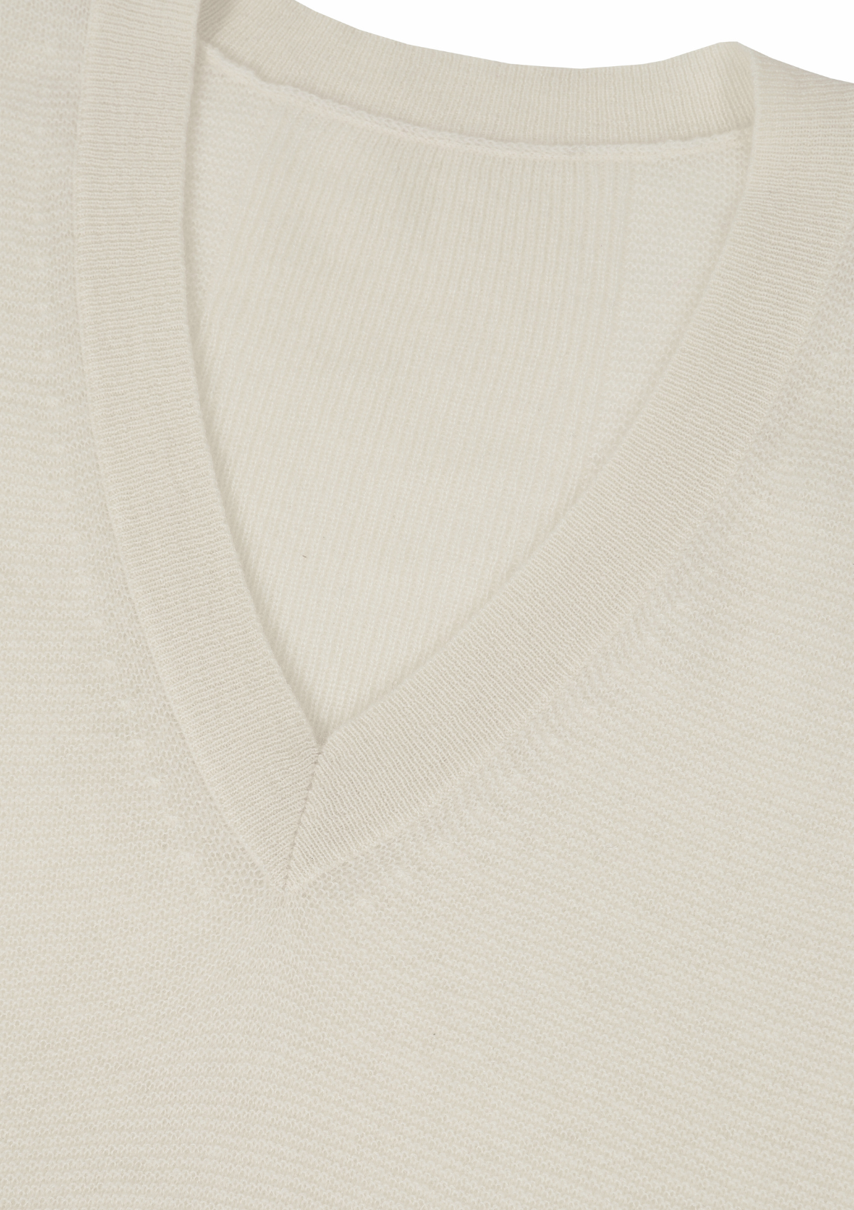 Relaxed Lofty V Neck Sweater in Chalk White