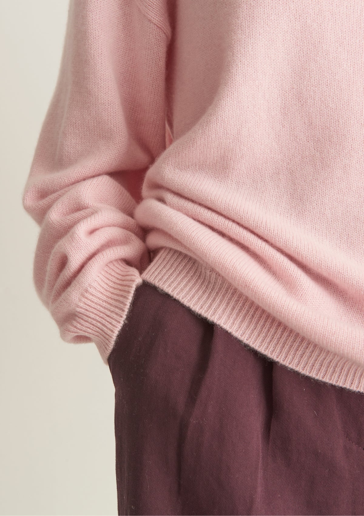 Lofty Oversized Crew Neck Sweater in Pixie Pink