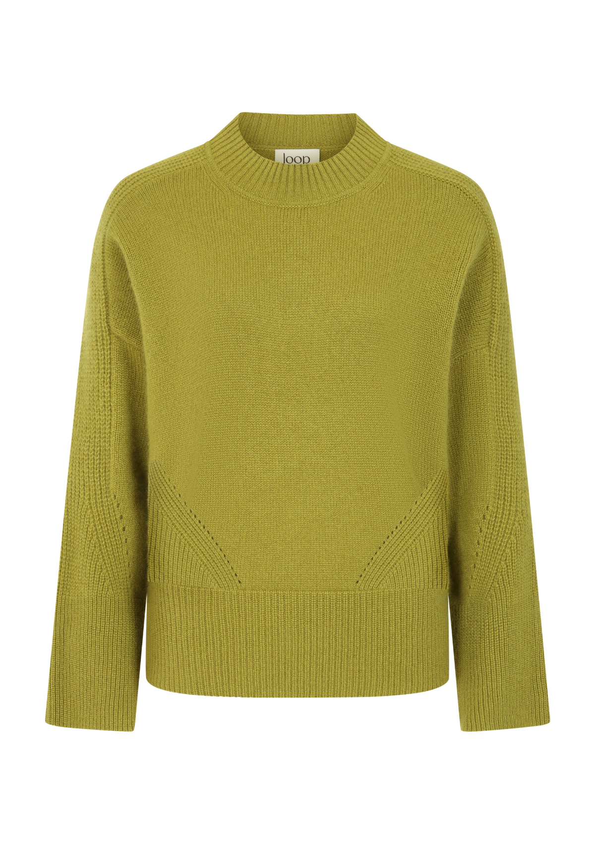 Ribbed Detail Lofty Crew Sweatshirt in Woodbine Green