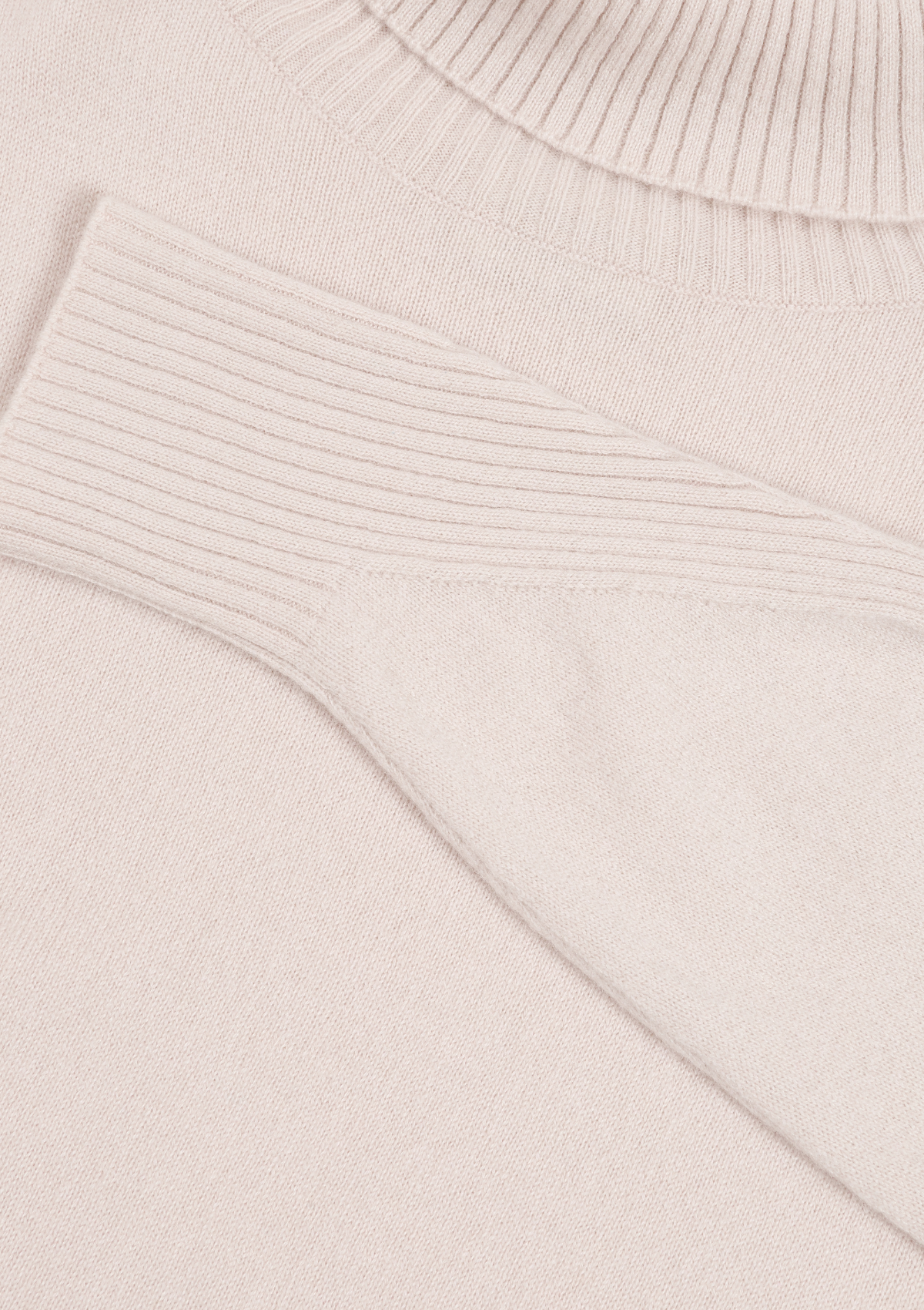 Chevron Detail Relaxed Polo Neck Sweater in Ballet Pink