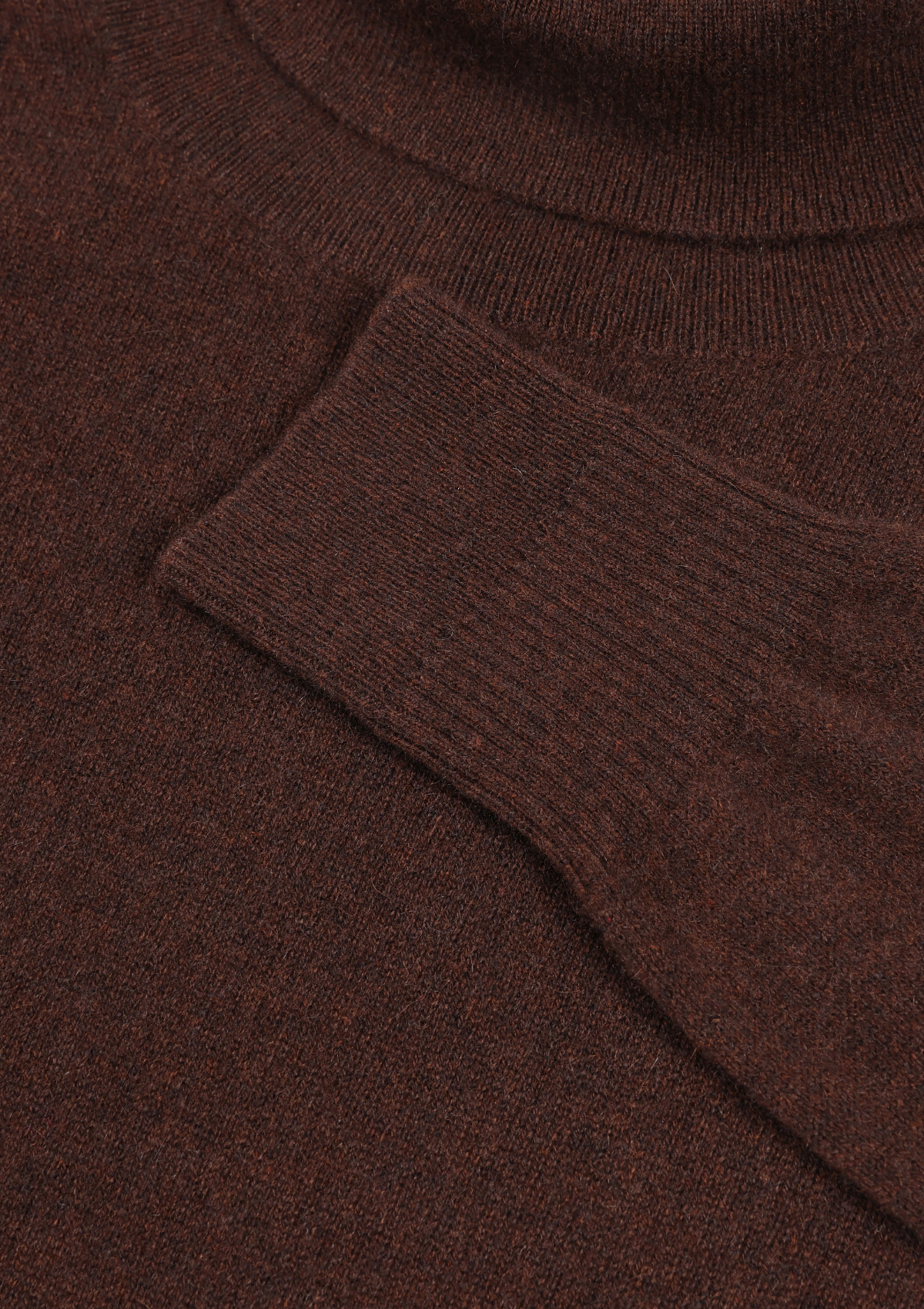 Cashmere Polo Neck Sweater in Americano Brown