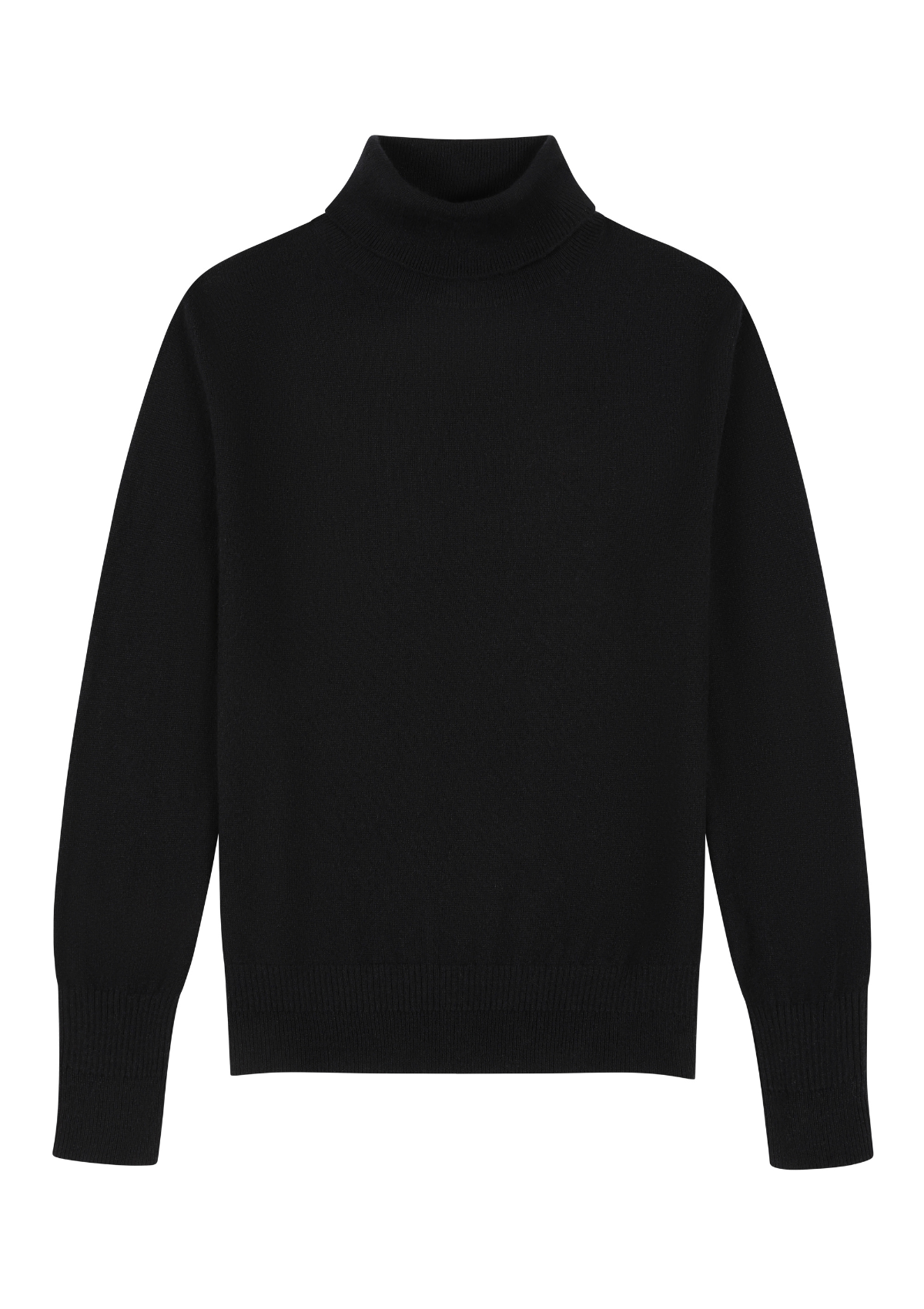 Cashmere Polo Neck Sweater in Jet Black