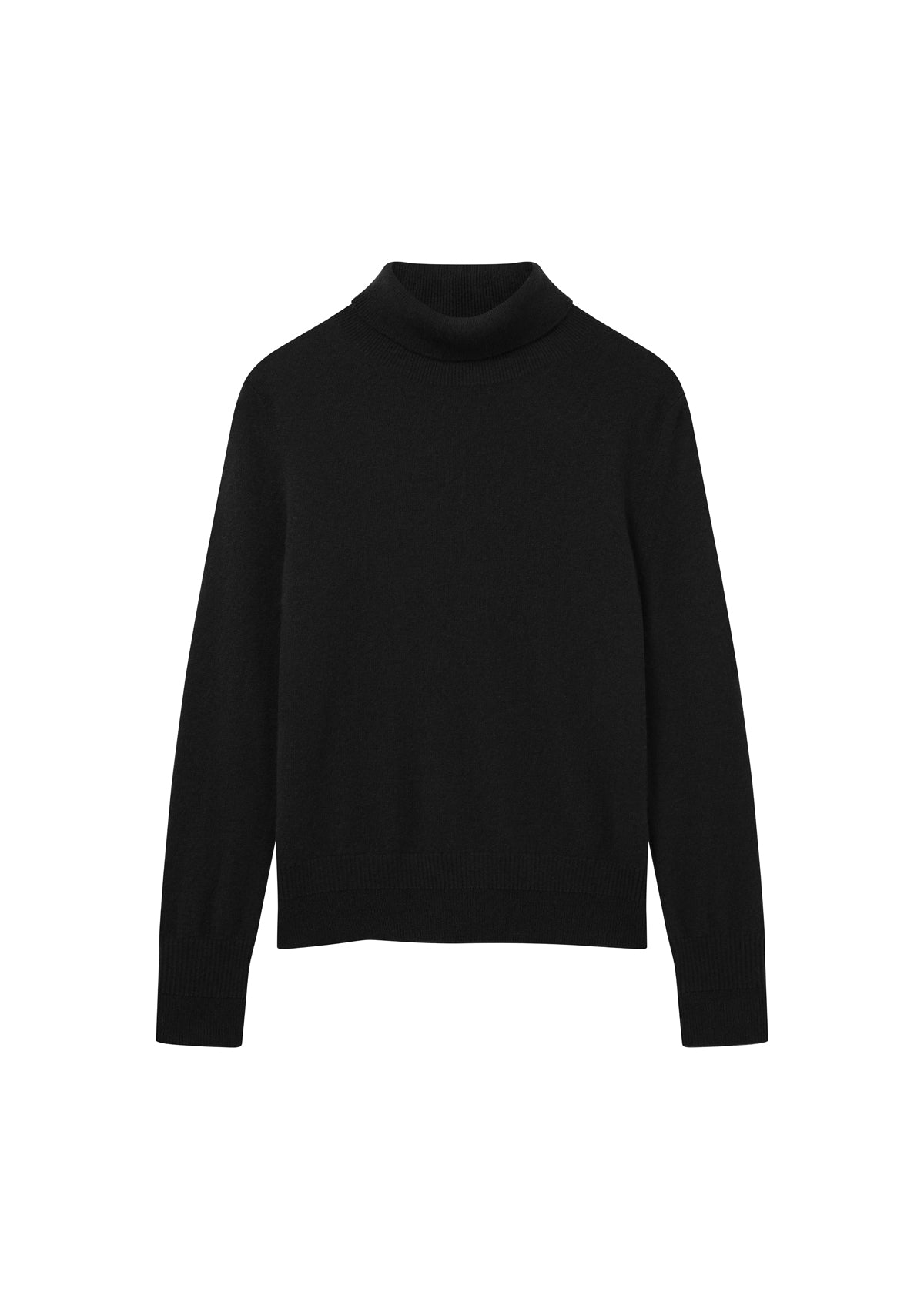 Cashmere Polo Neck Sweater in Jet Black