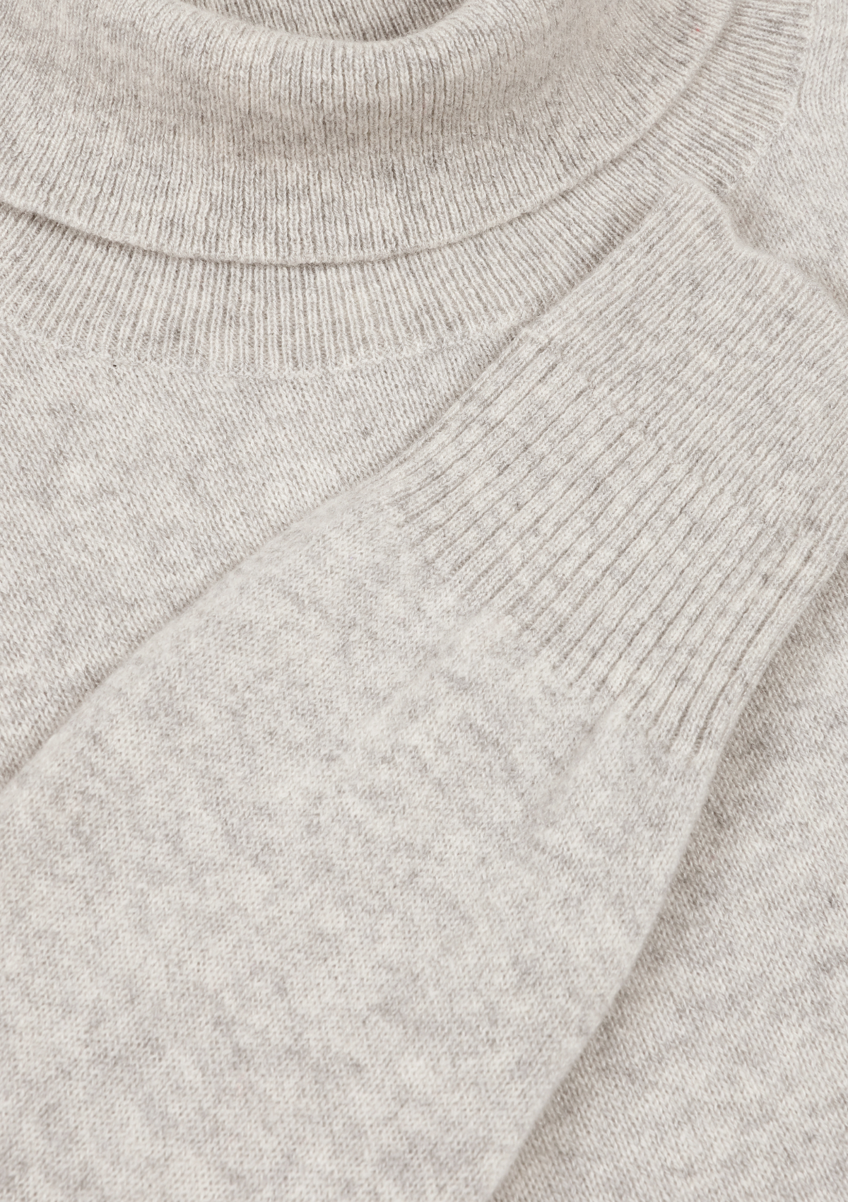 Cashmere Polo Neck Sweater in Mist Grey