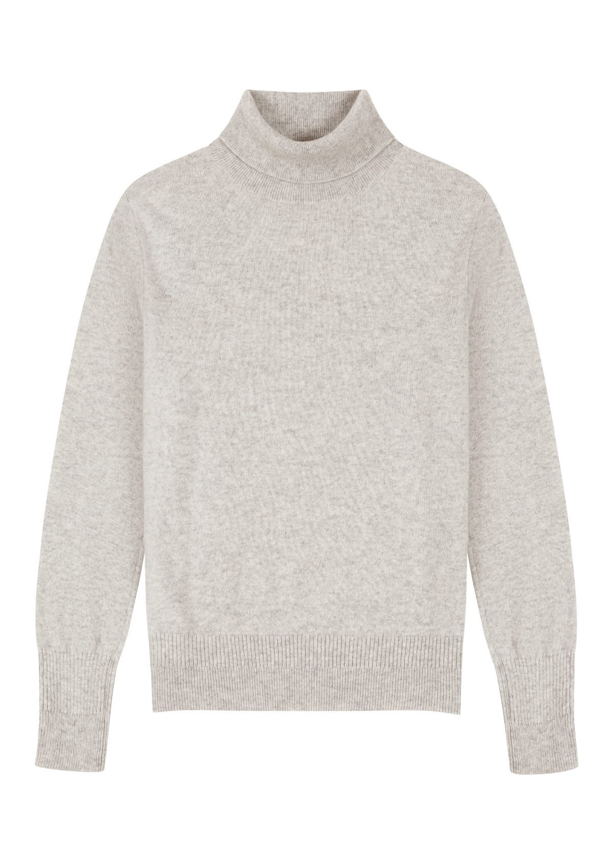 Cashmere Polo Neck Sweater in Mist Grey