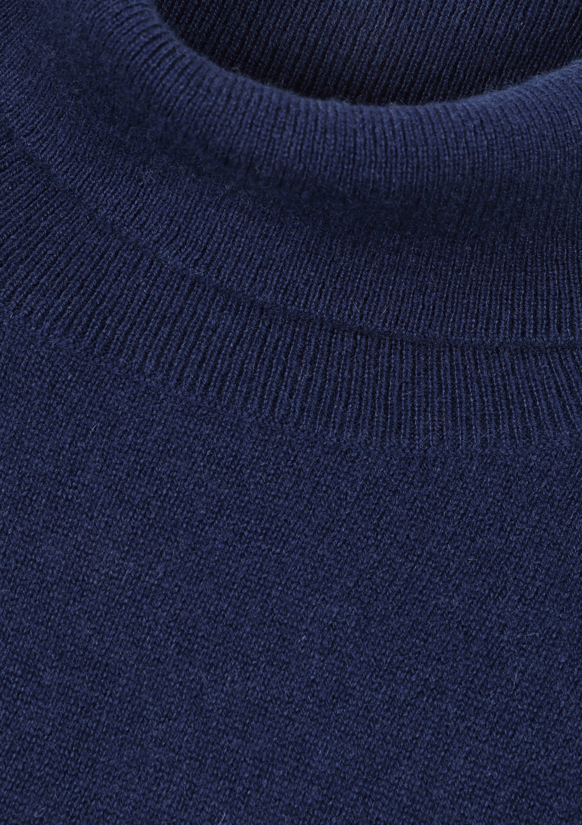 Cashmere Polo Neck Sweater in Midnight Blue