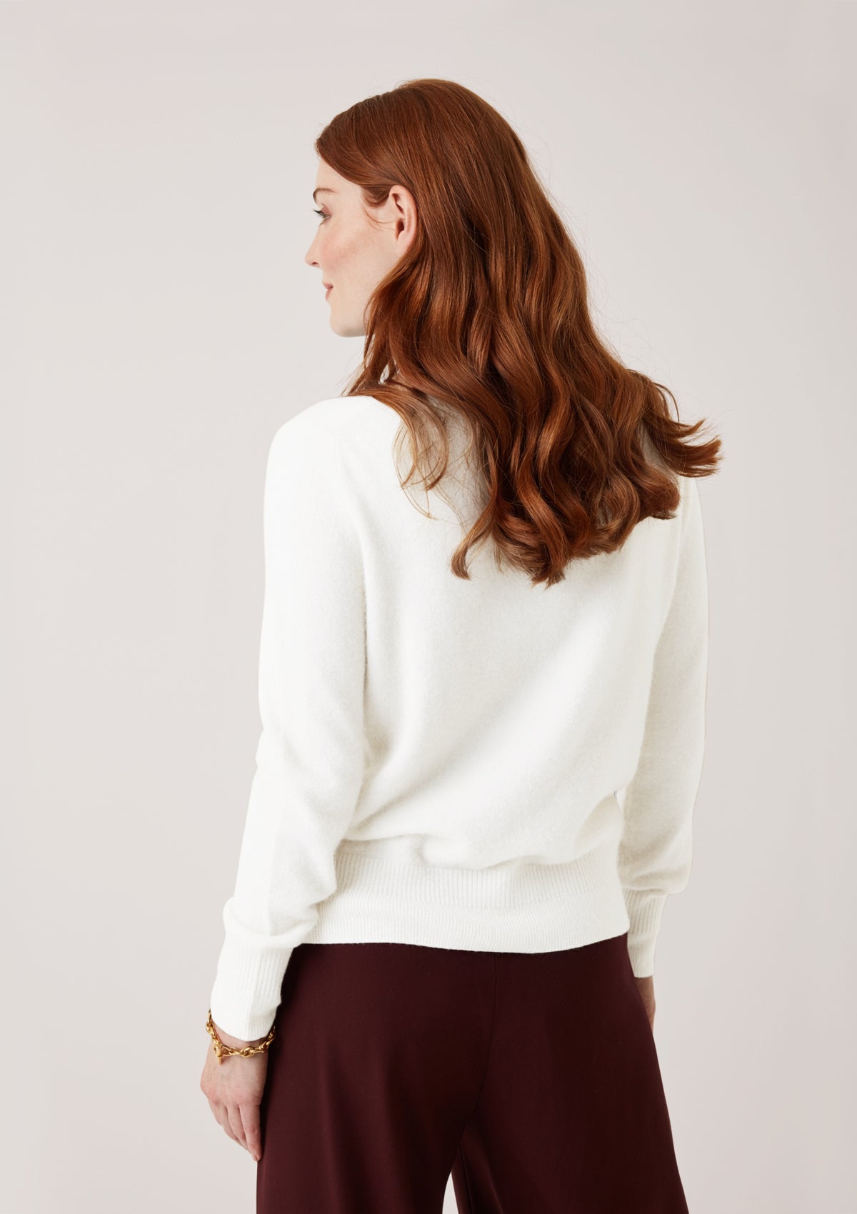 Cashmere Polo Neck Sweater in Snow White