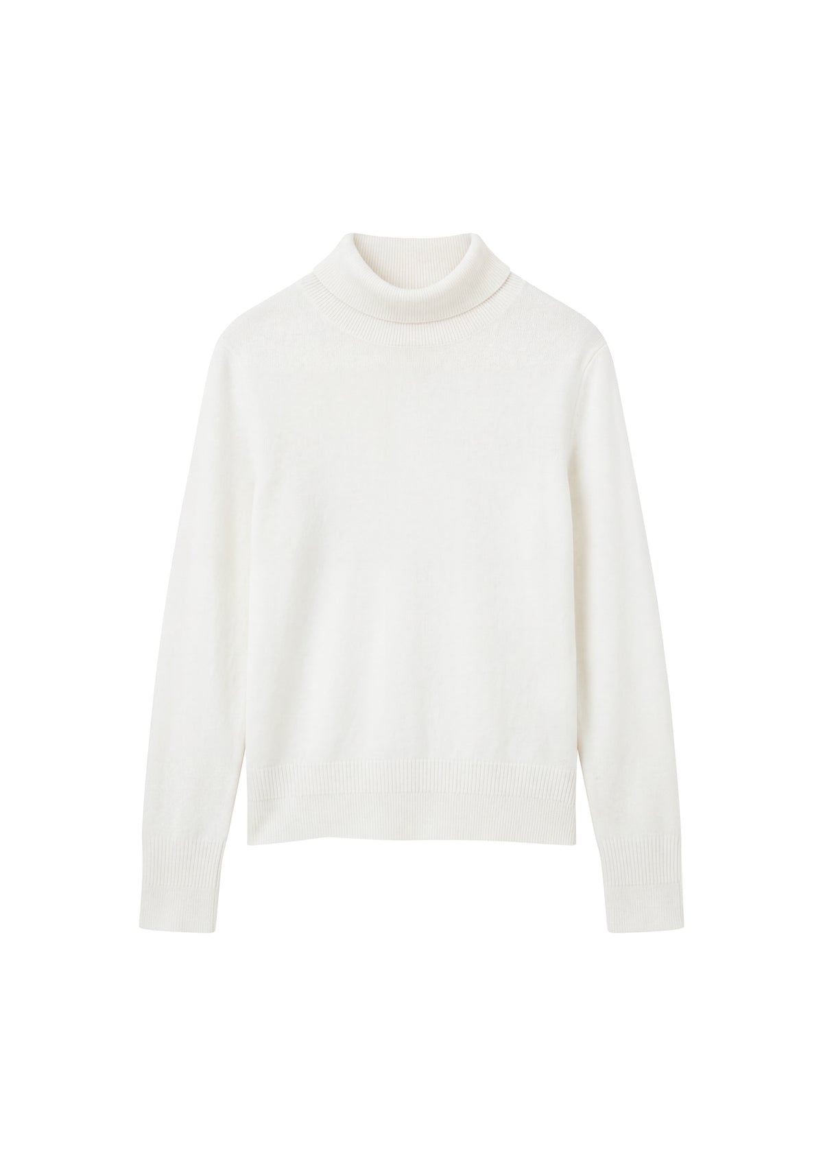 Cashmere Polo Neck Sweater in Snow White