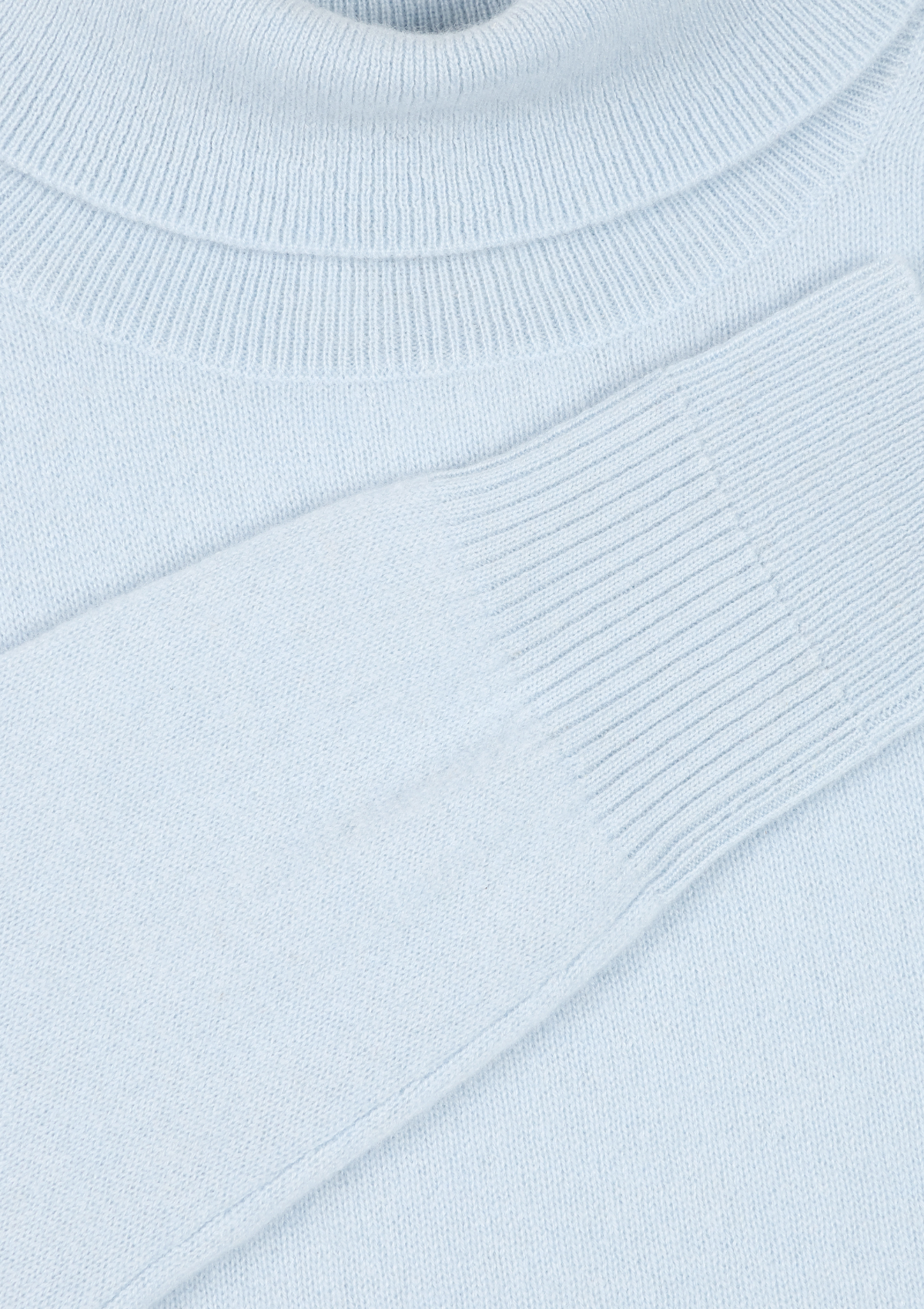 Cashmere Polo Neck Sweater in Whisper Blue