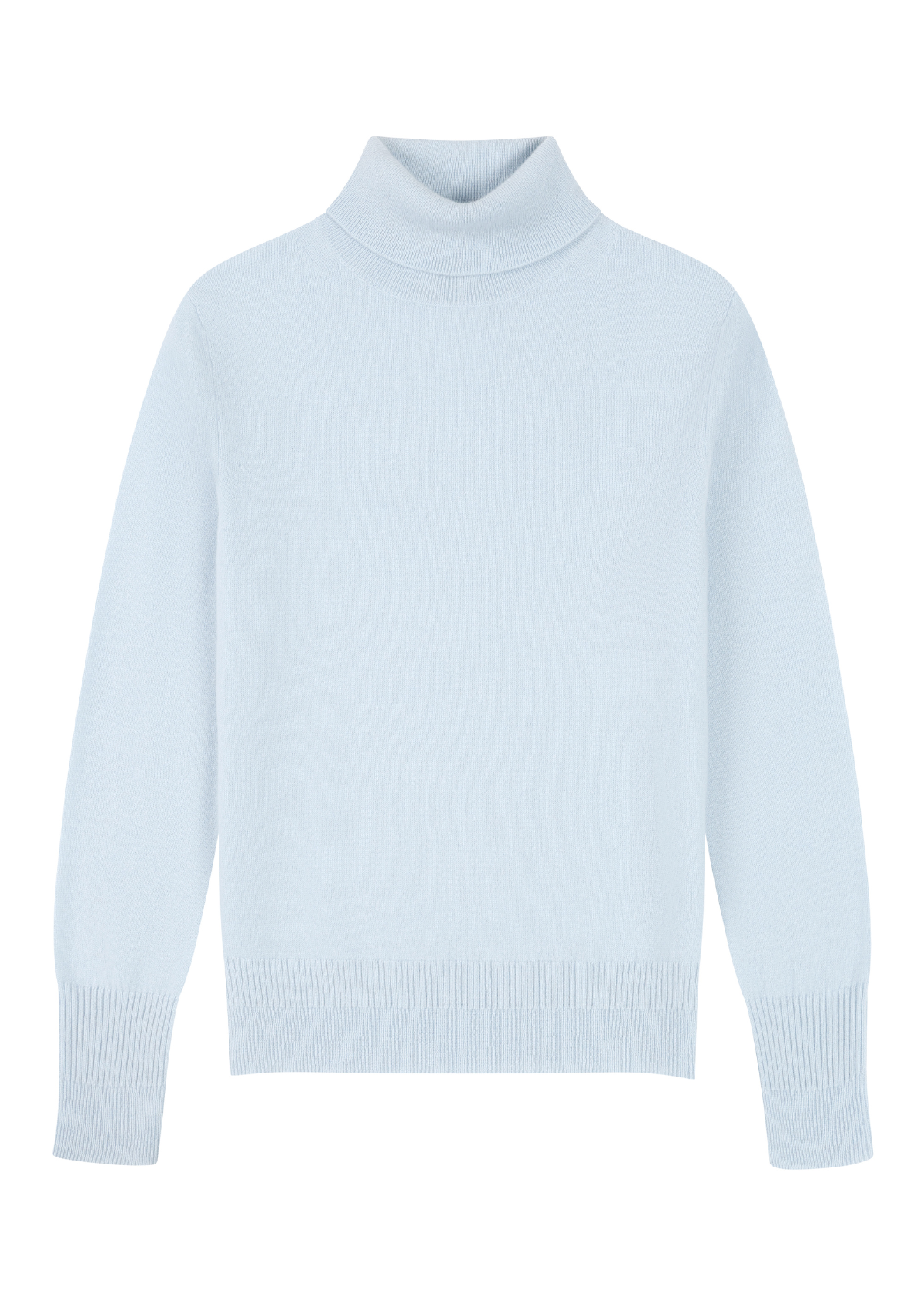 Cashmere Polo Neck Sweater in Whisper Blue