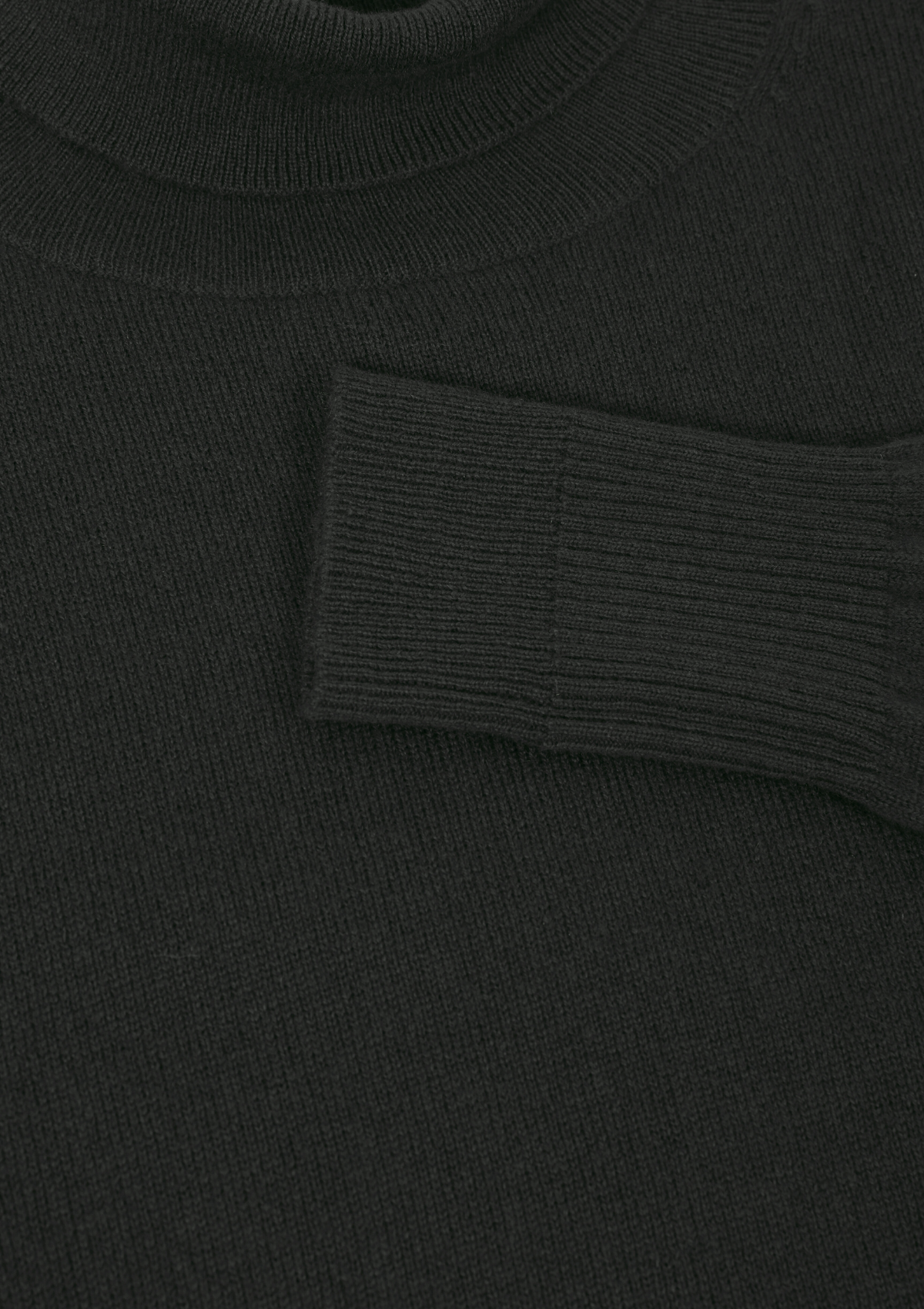 Cashmere Polo Neck Sweater in Jet Black