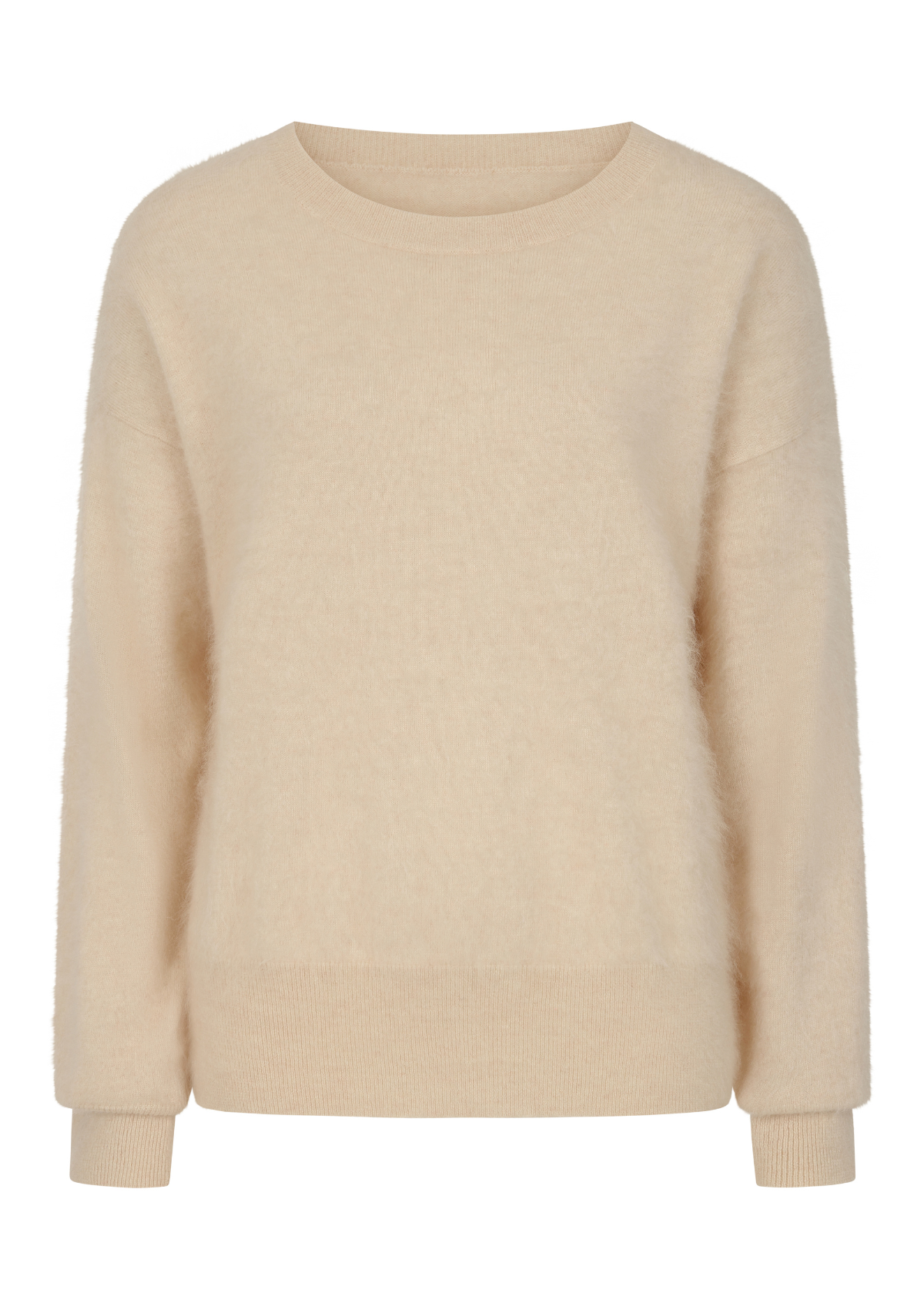 Brushed Cashmere Sweater in Porcelaine White