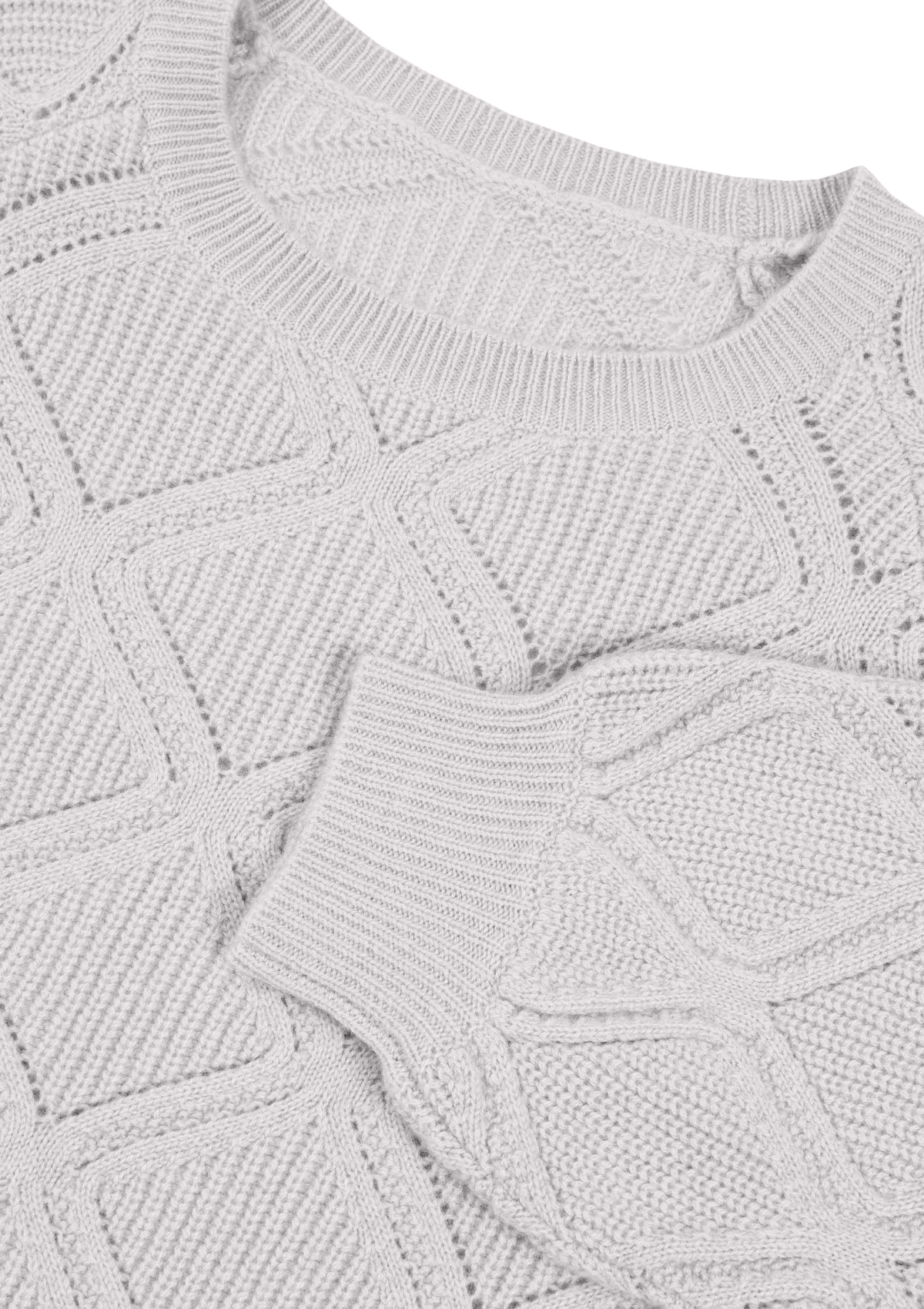 Diamond Stitch Sweater in Foggy Grey