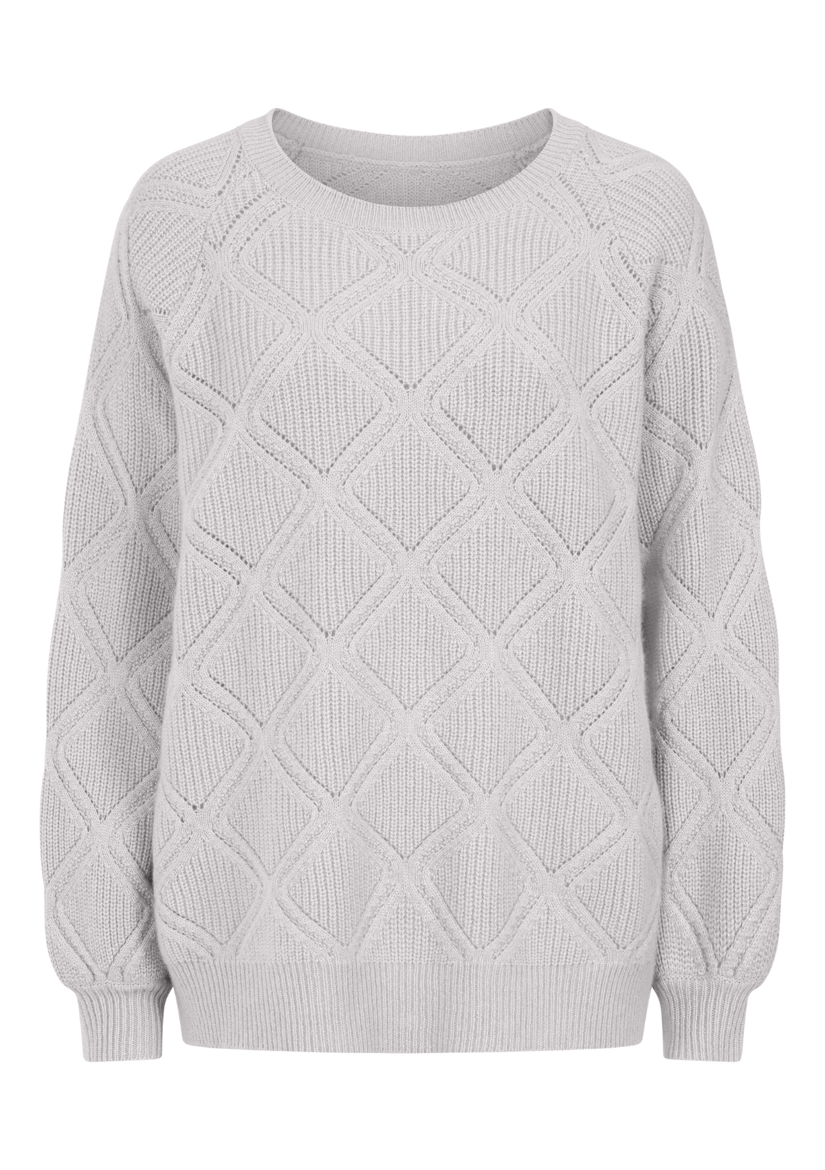 Diamond Stitch Sweater in Foggy Grey