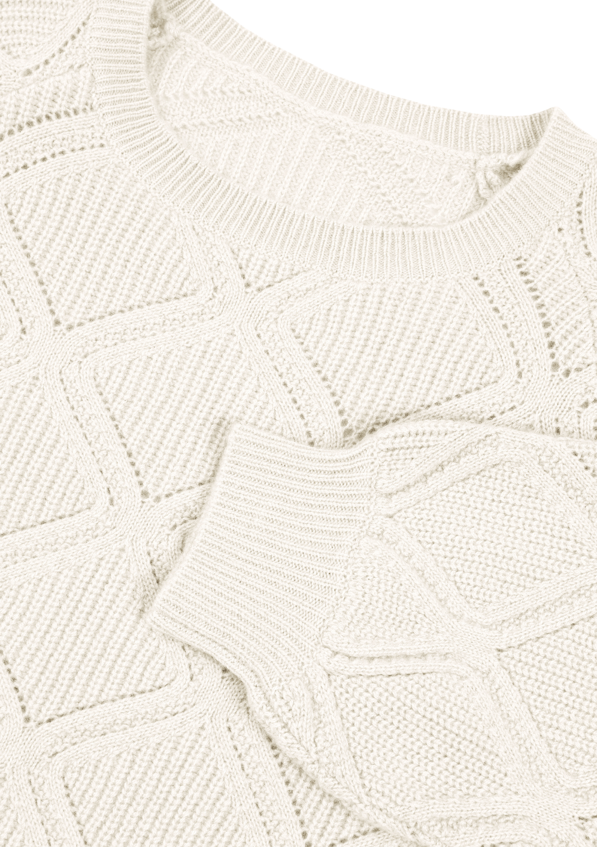 Diamond Stitch Sweater in Snow White